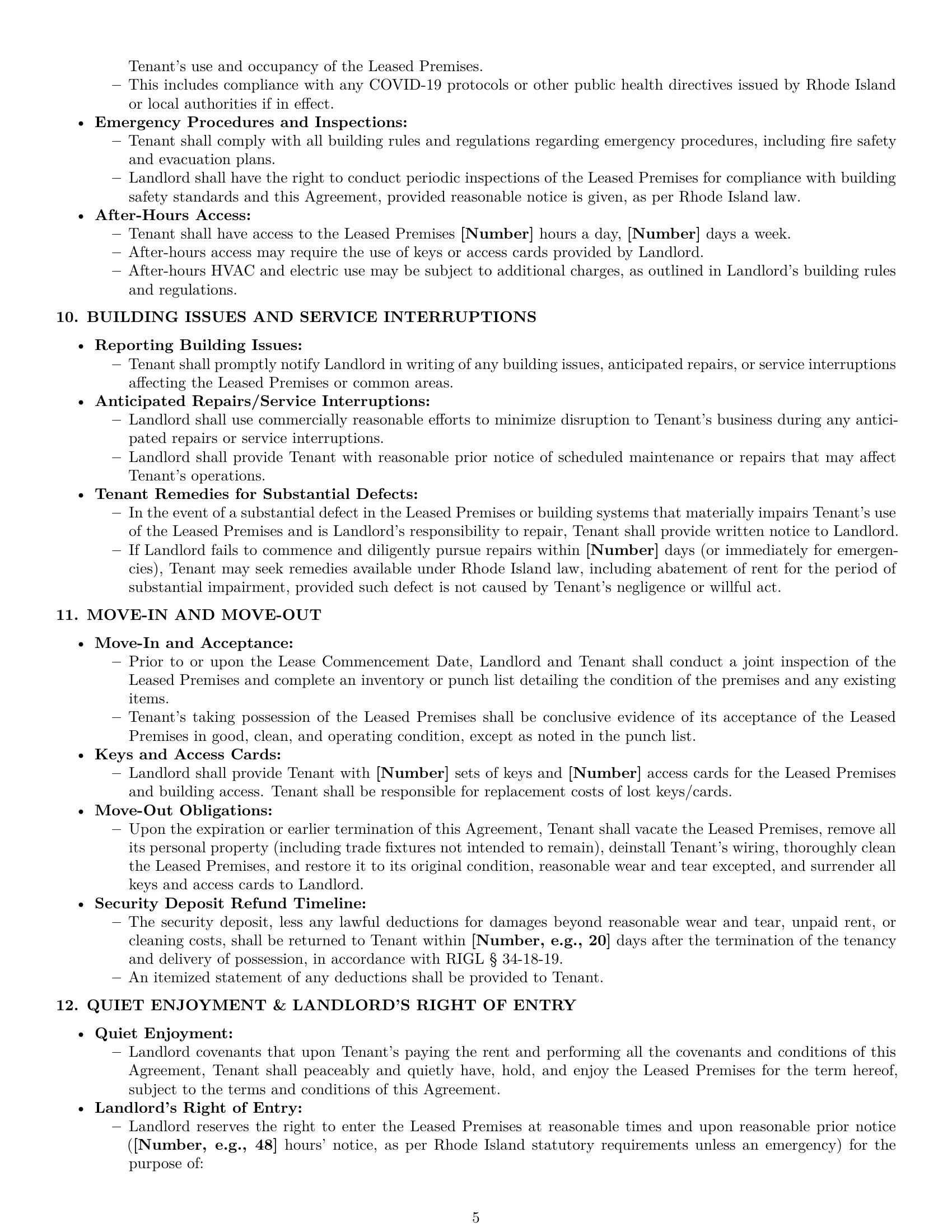Preview page 5 of Pro Rhode Island office lease agreement template