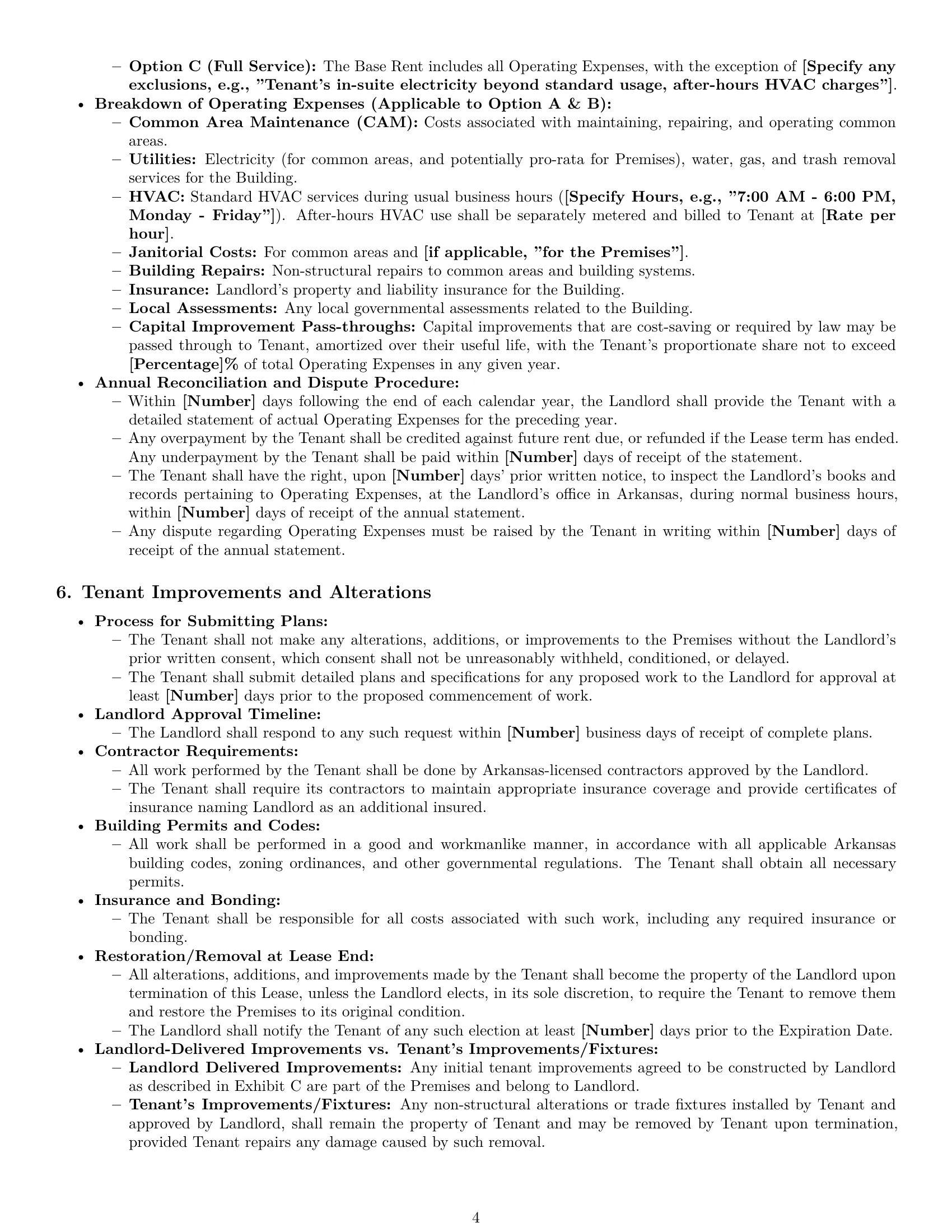 Preview page 4 of Pro Arkansas office lease agreement template