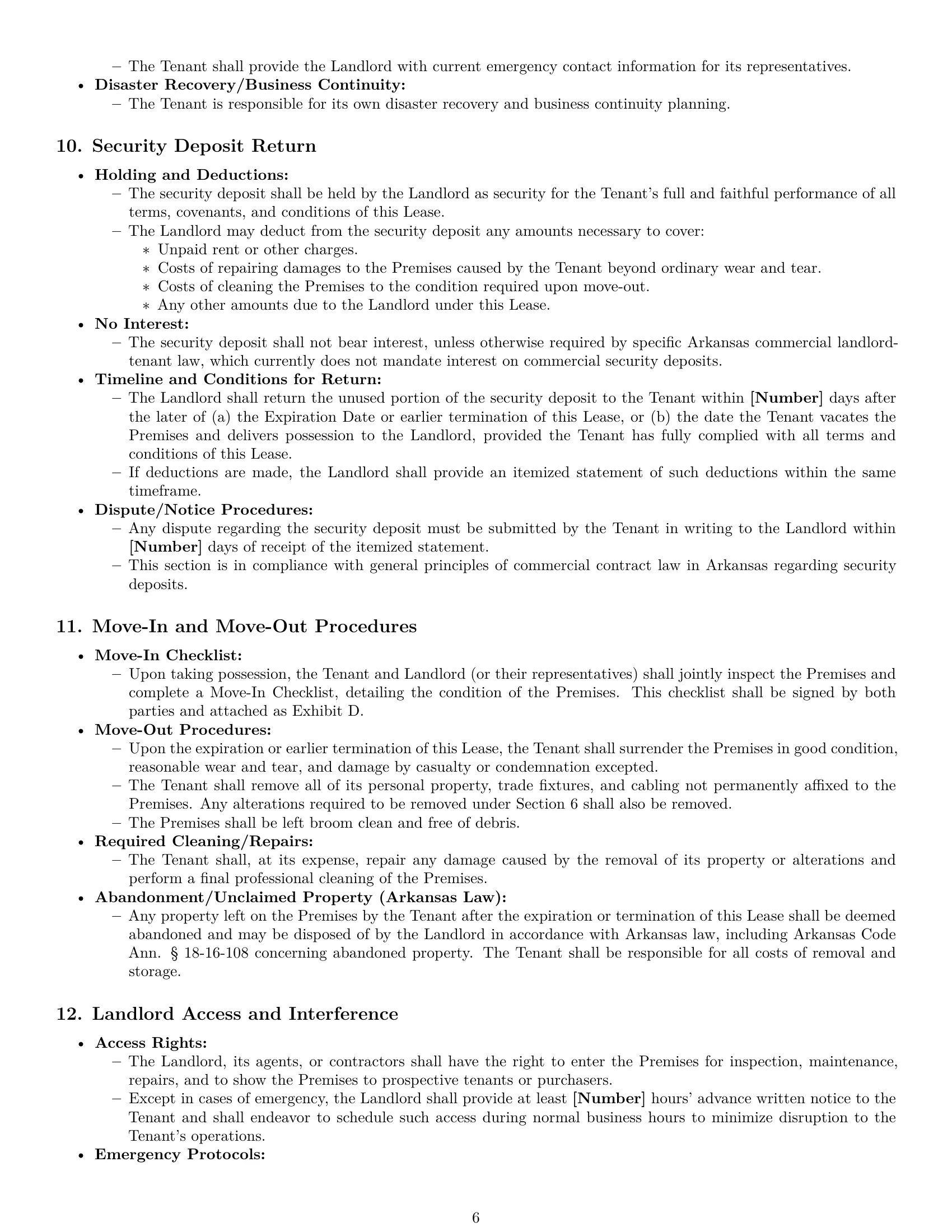 Preview page 6 of Pro Arkansas office lease agreement template