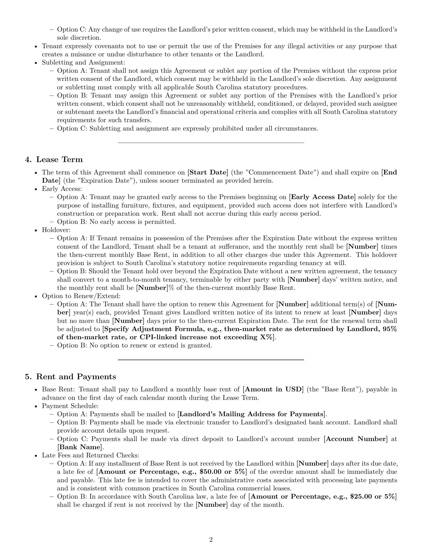 Preview page 2 of Pro South Carolina office lease agreement template
