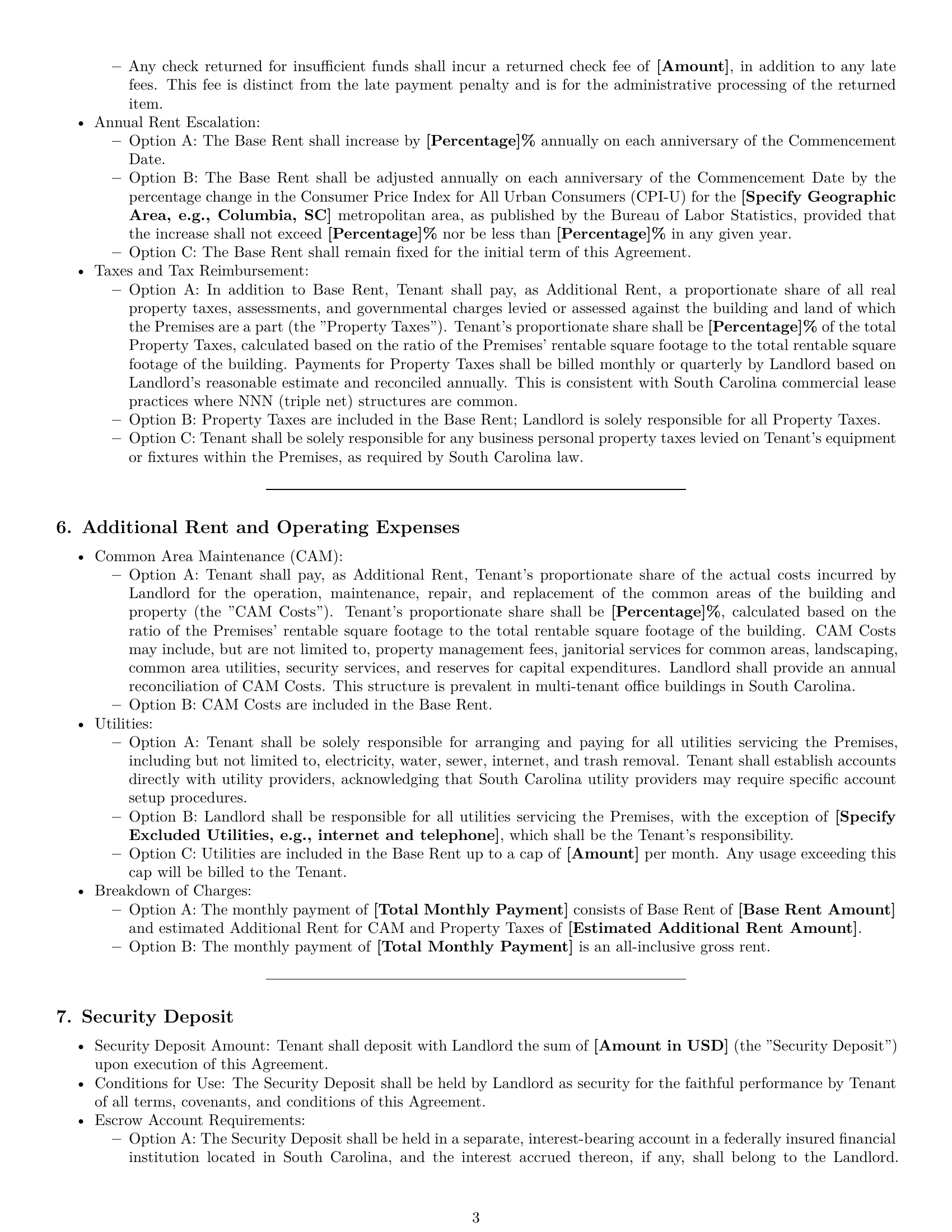 Preview page 3 of Pro South Carolina office lease agreement template