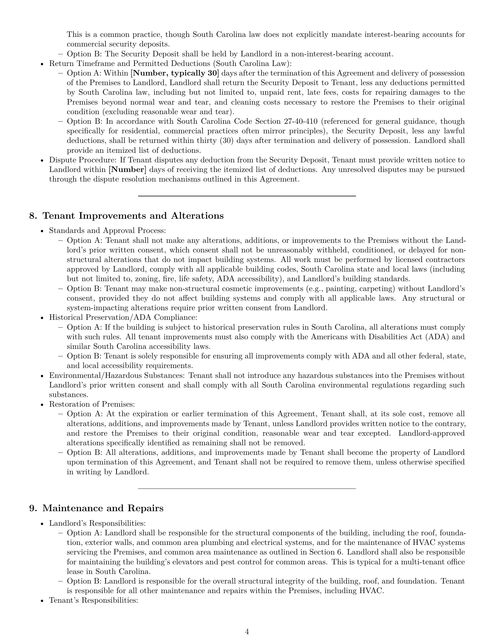 Preview page 4 of Pro South Carolina office lease agreement template