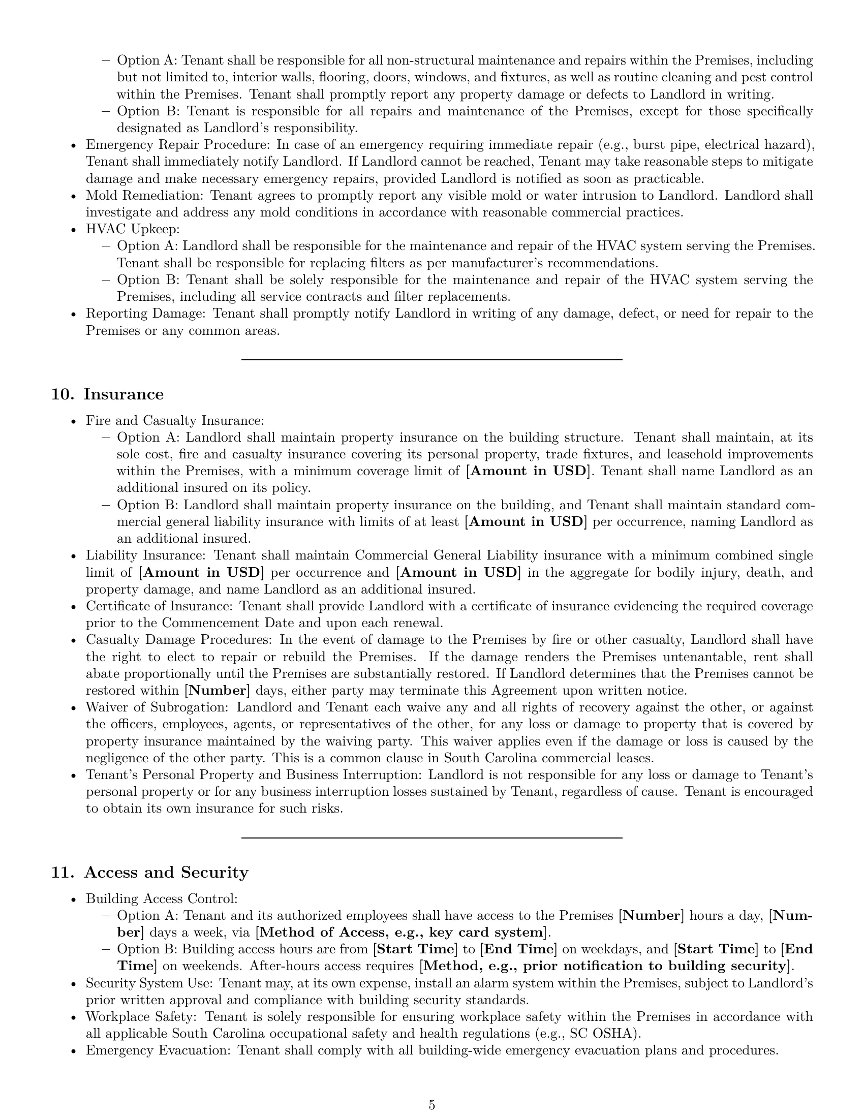 Preview page 5 of Pro South Carolina office lease agreement template