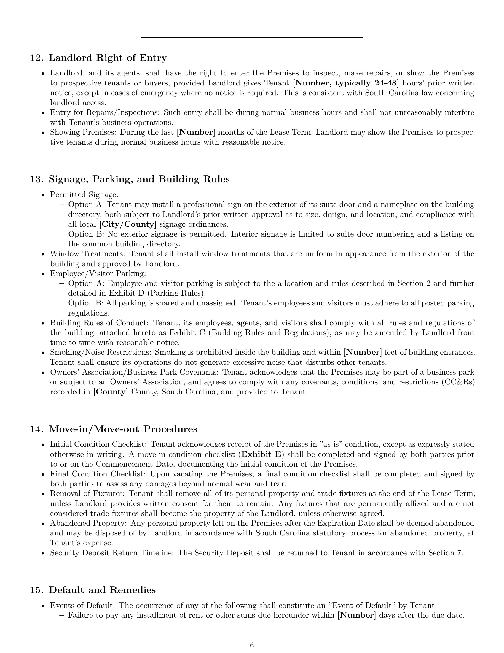 Preview page 6 of Pro South Carolina office lease agreement template