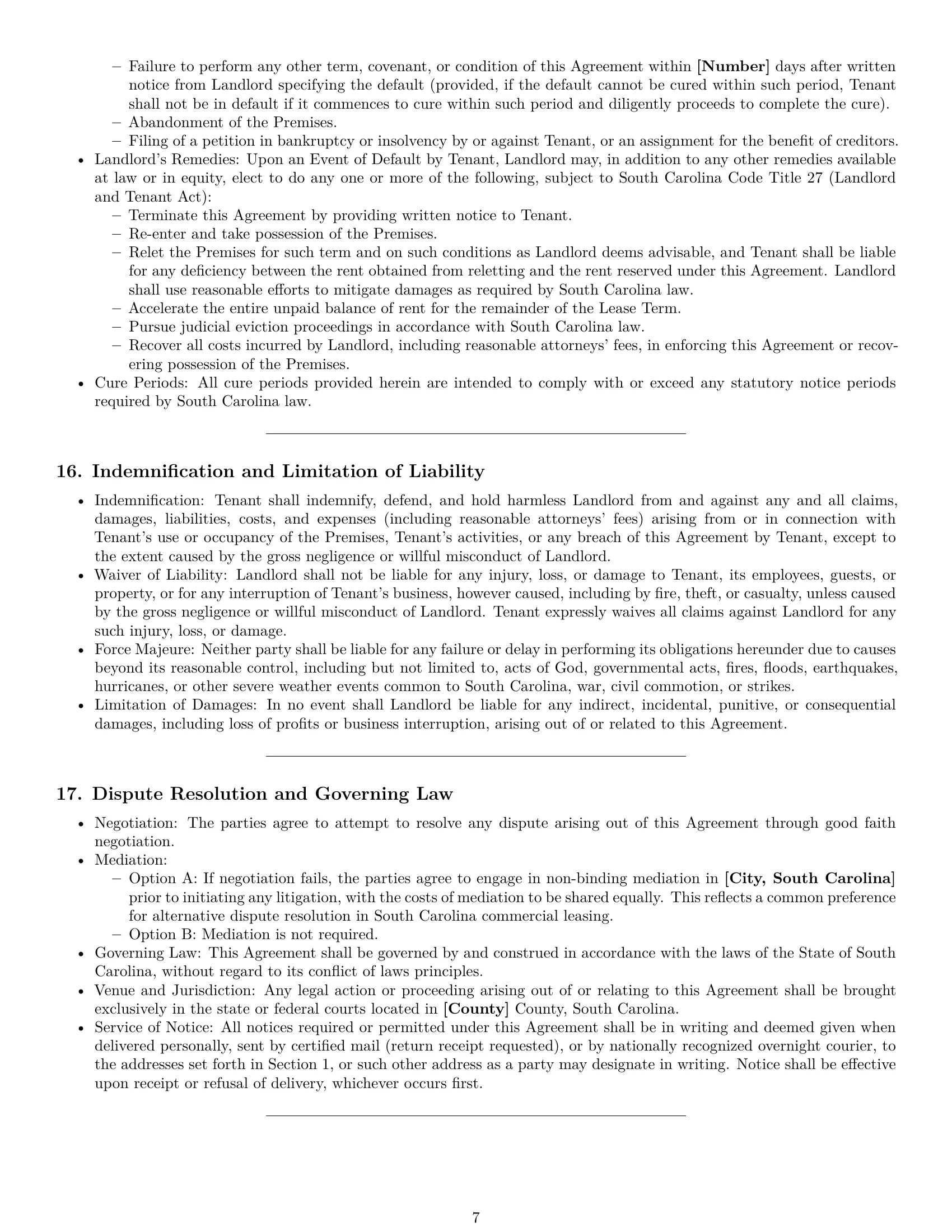 Preview page 7 of Pro South Carolina office lease agreement template