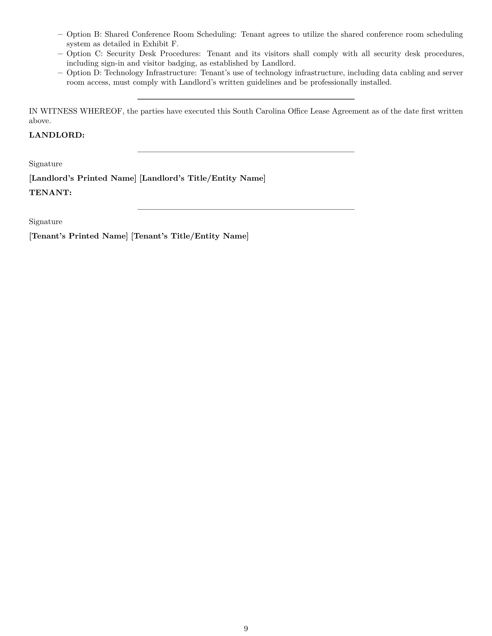 Preview page 9 of Pro South Carolina office lease agreement template