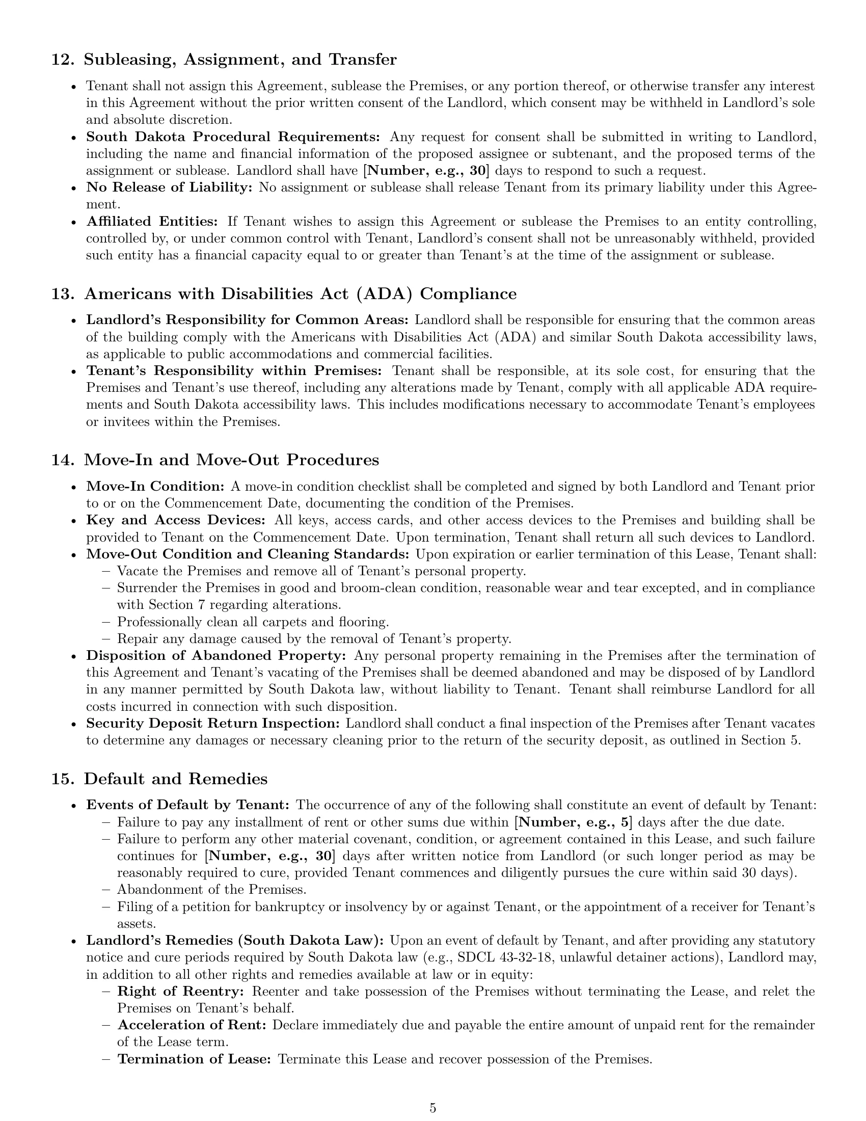 Preview page 5 of Pro South Dakota office lease agreement template