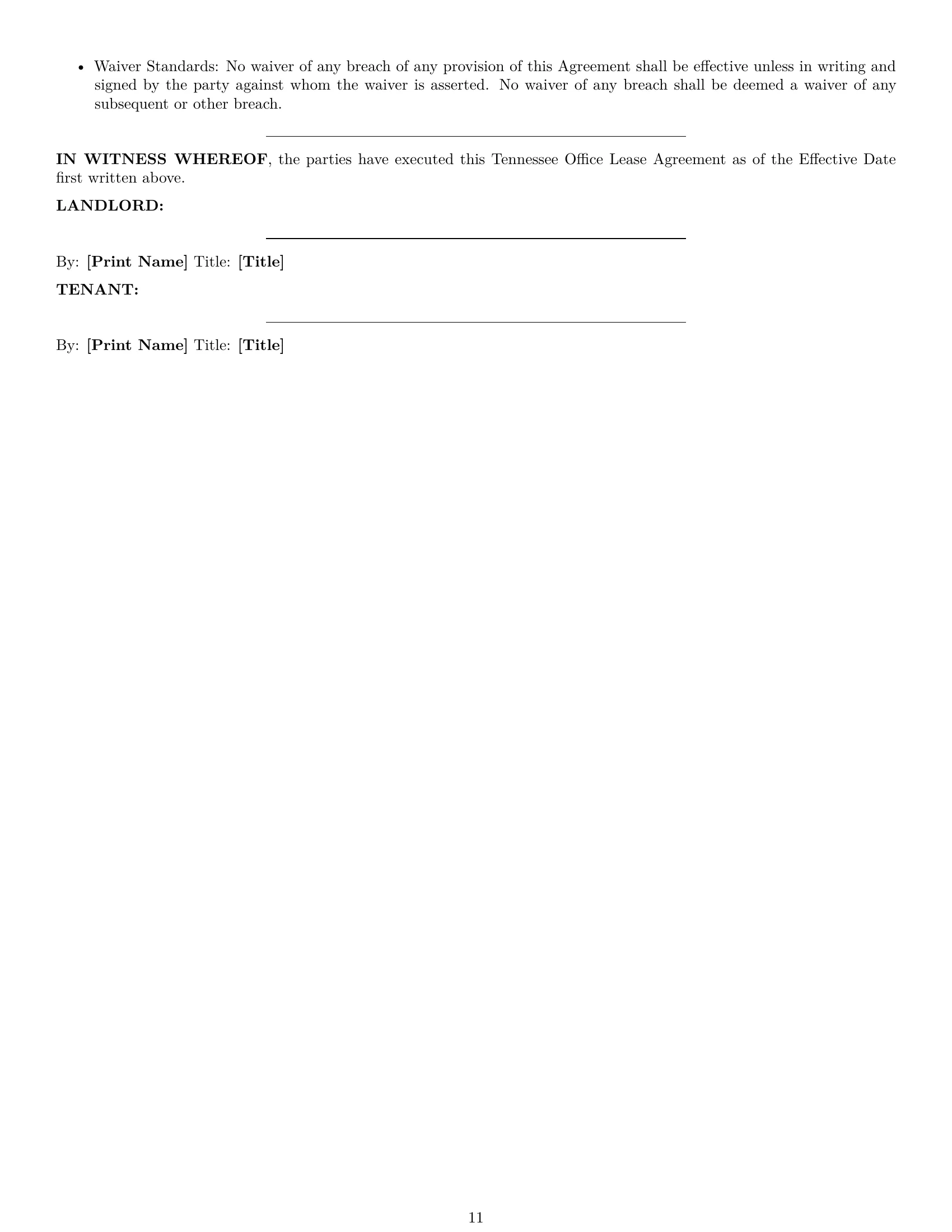Preview page 11 of Pro Tennessee office lease agreement template