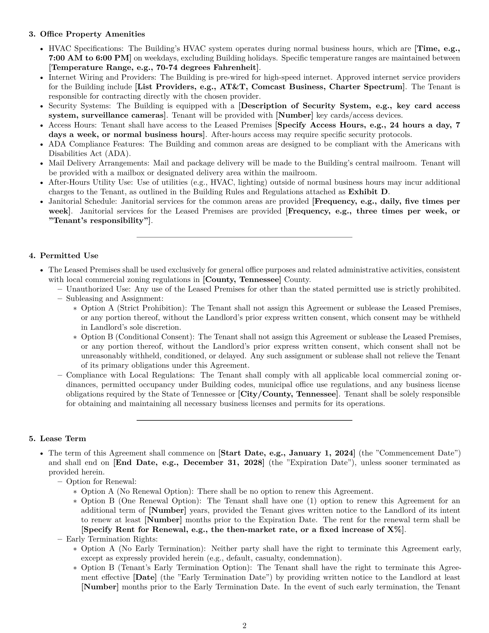Preview page 2 of Pro Tennessee office lease agreement template