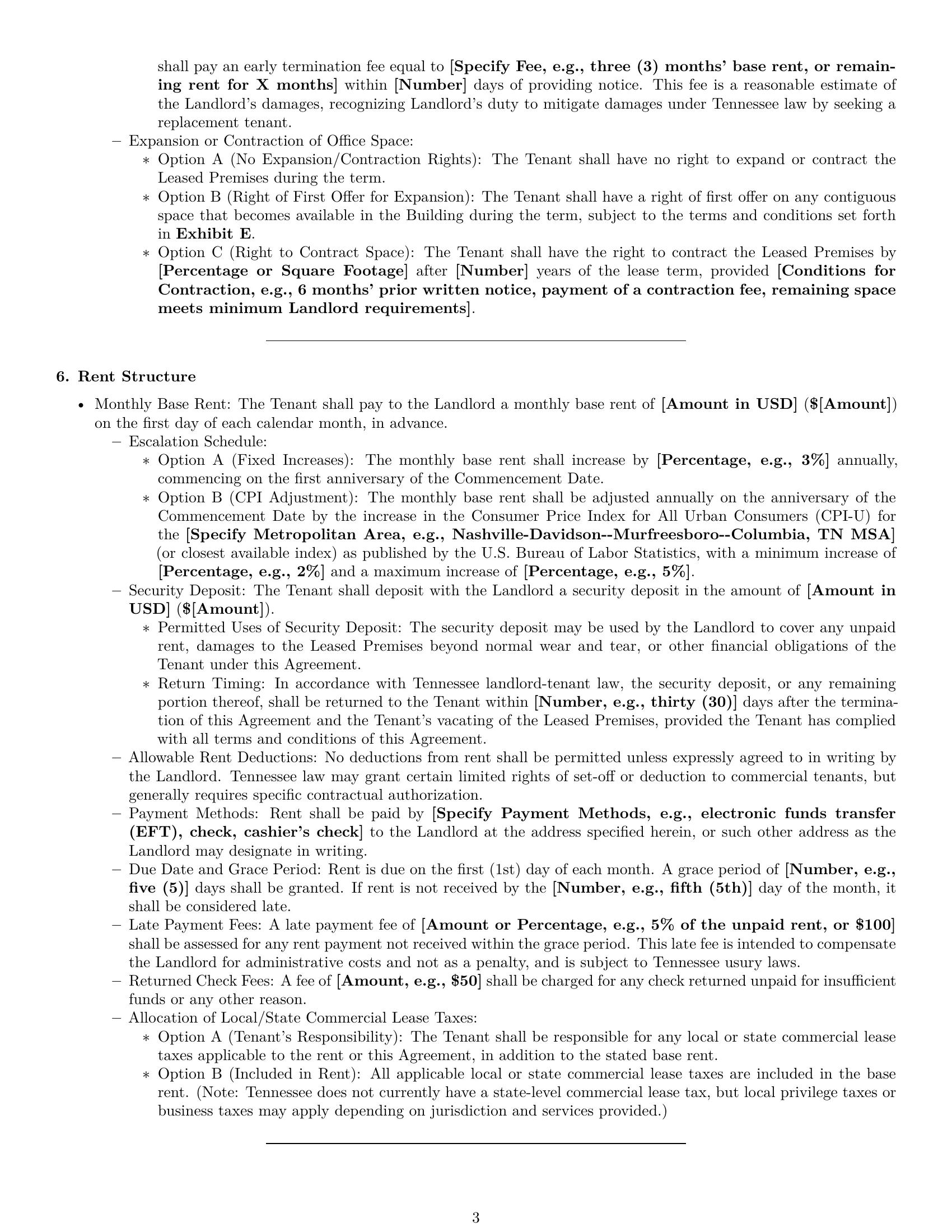 Preview page 3 of Pro Tennessee office lease agreement template