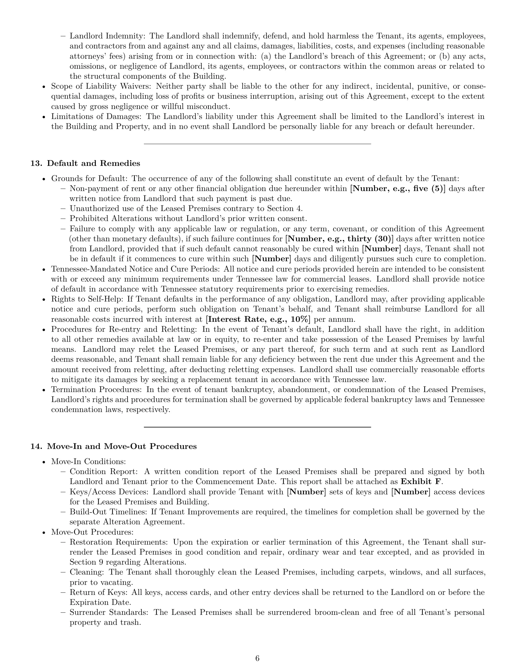 Preview page 6 of Pro Tennessee office lease agreement template