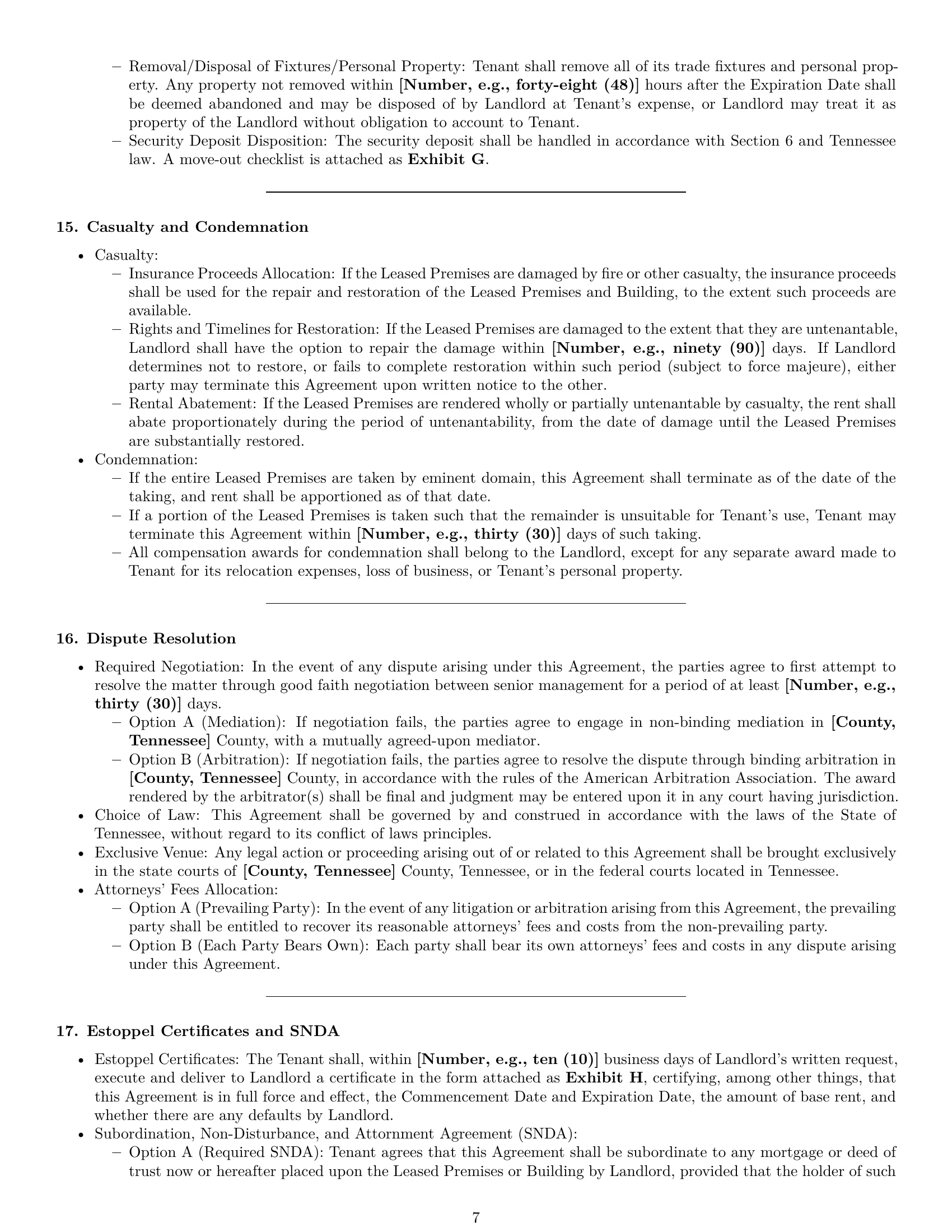 Preview page 7 of Pro Tennessee office lease agreement template