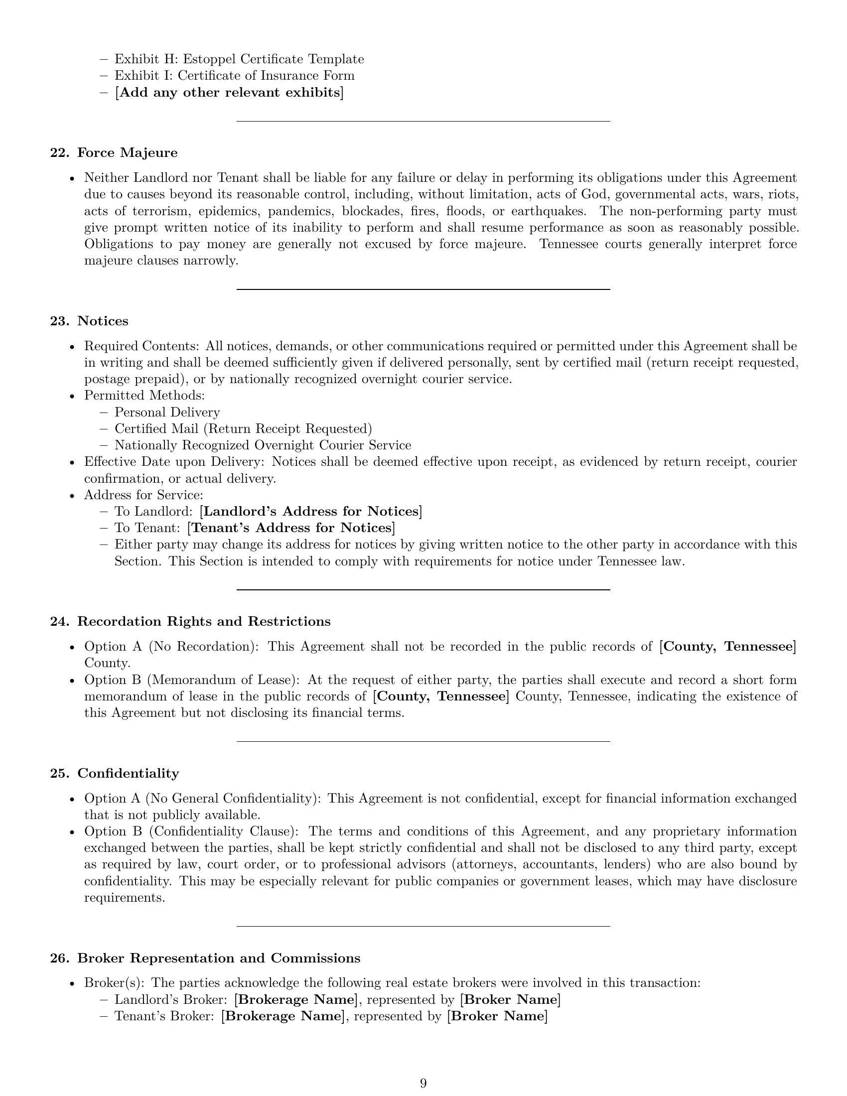Preview page 9 of Pro Tennessee office lease agreement template