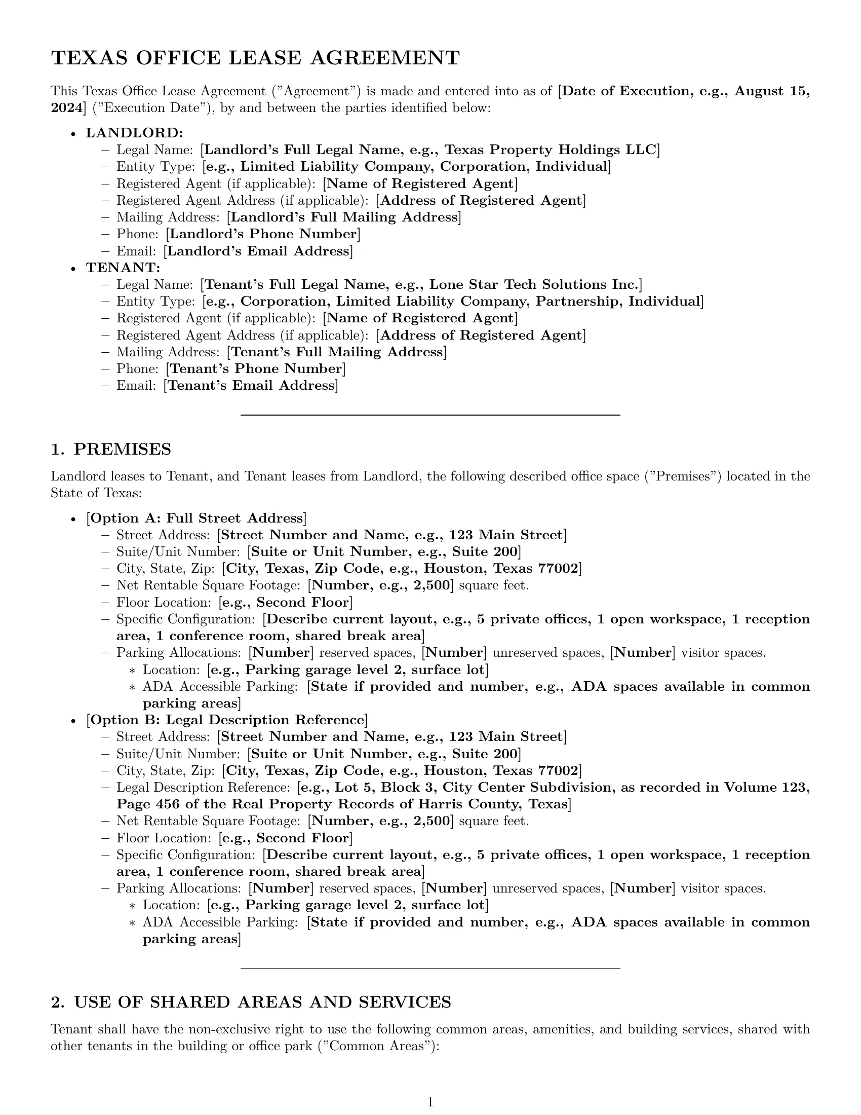 Preview page 1 of Pro Texas office lease agreement template