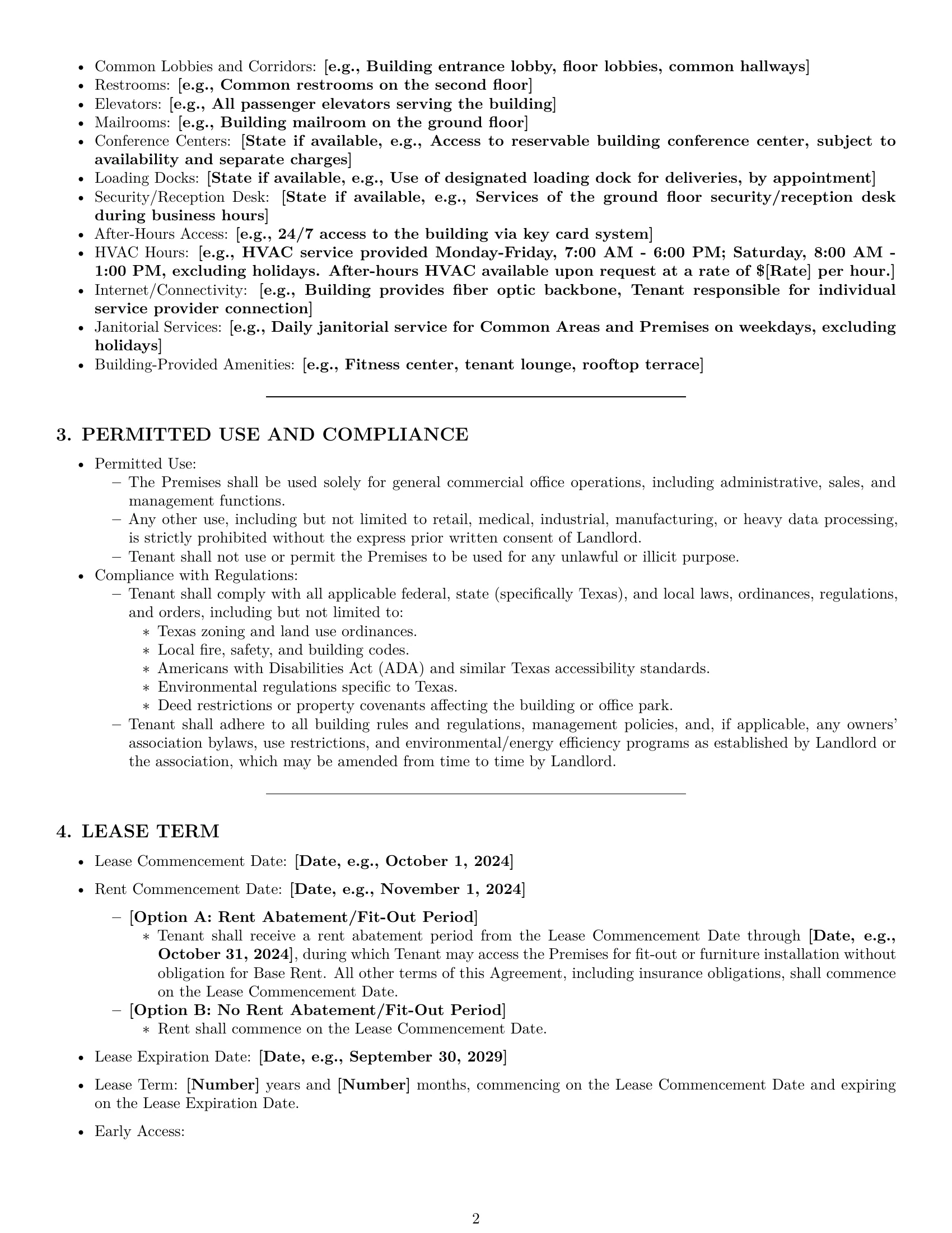 Preview page 2 of Pro Texas office lease agreement template