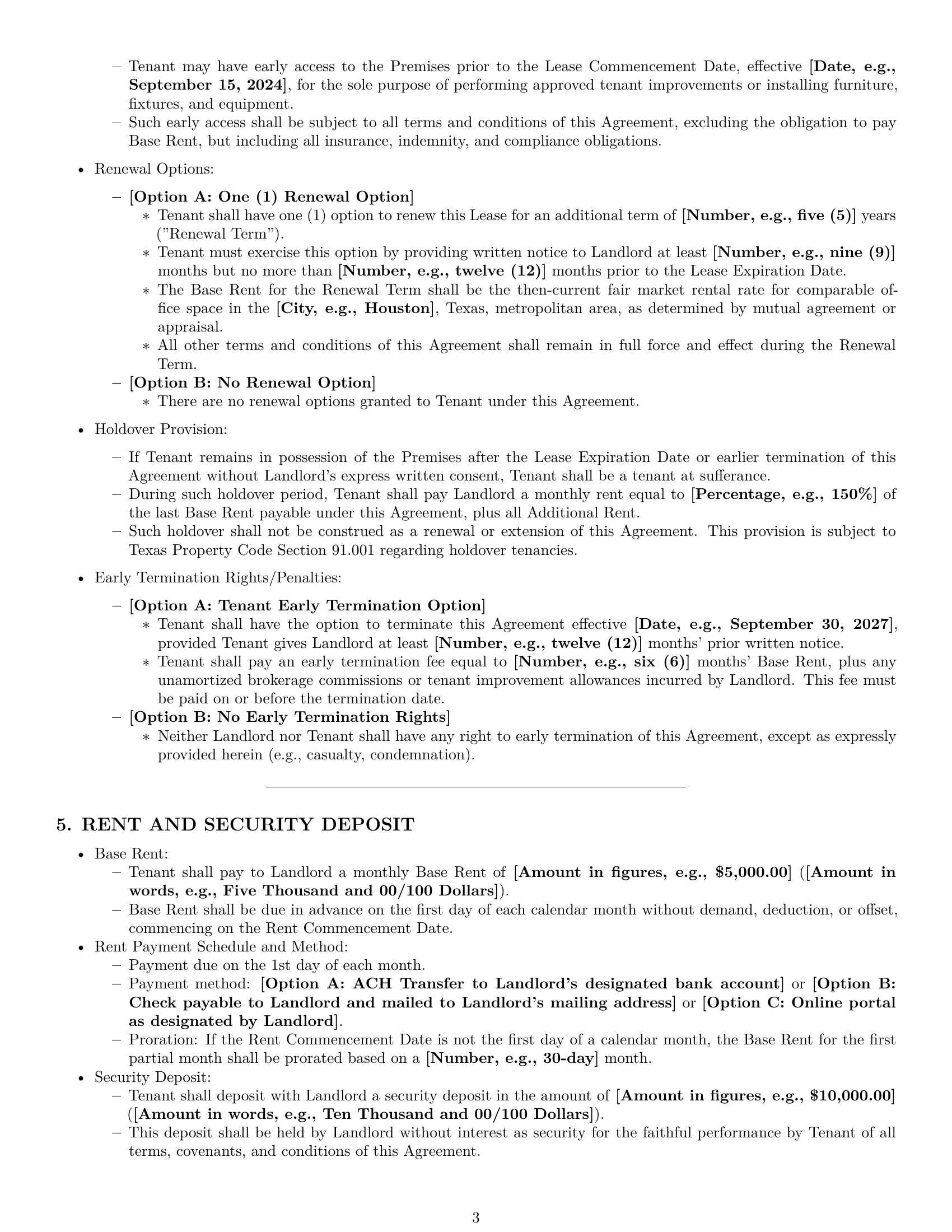 Preview page 3 of Pro Texas office lease agreement template
