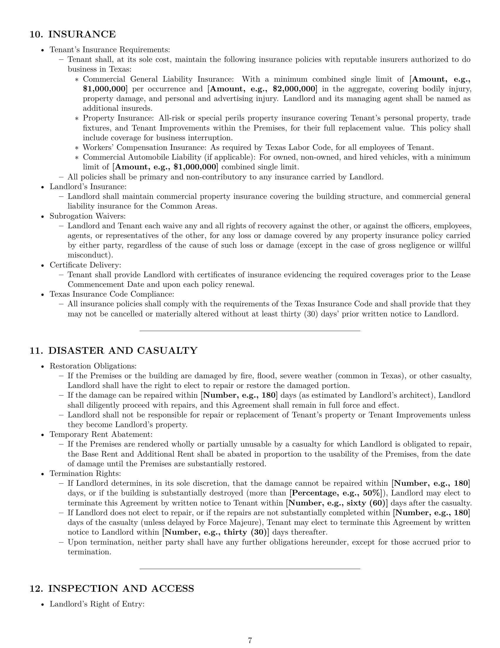 Preview page 7 of Pro Texas office lease agreement template