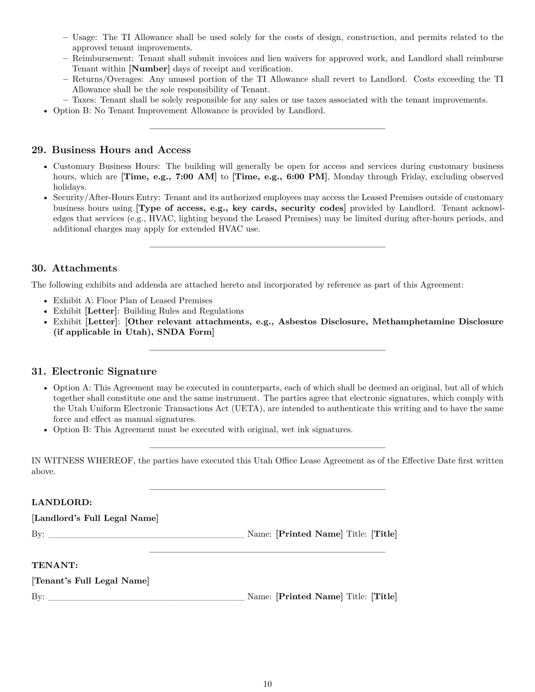 Preview page 10 of Pro Utah office lease agreement template