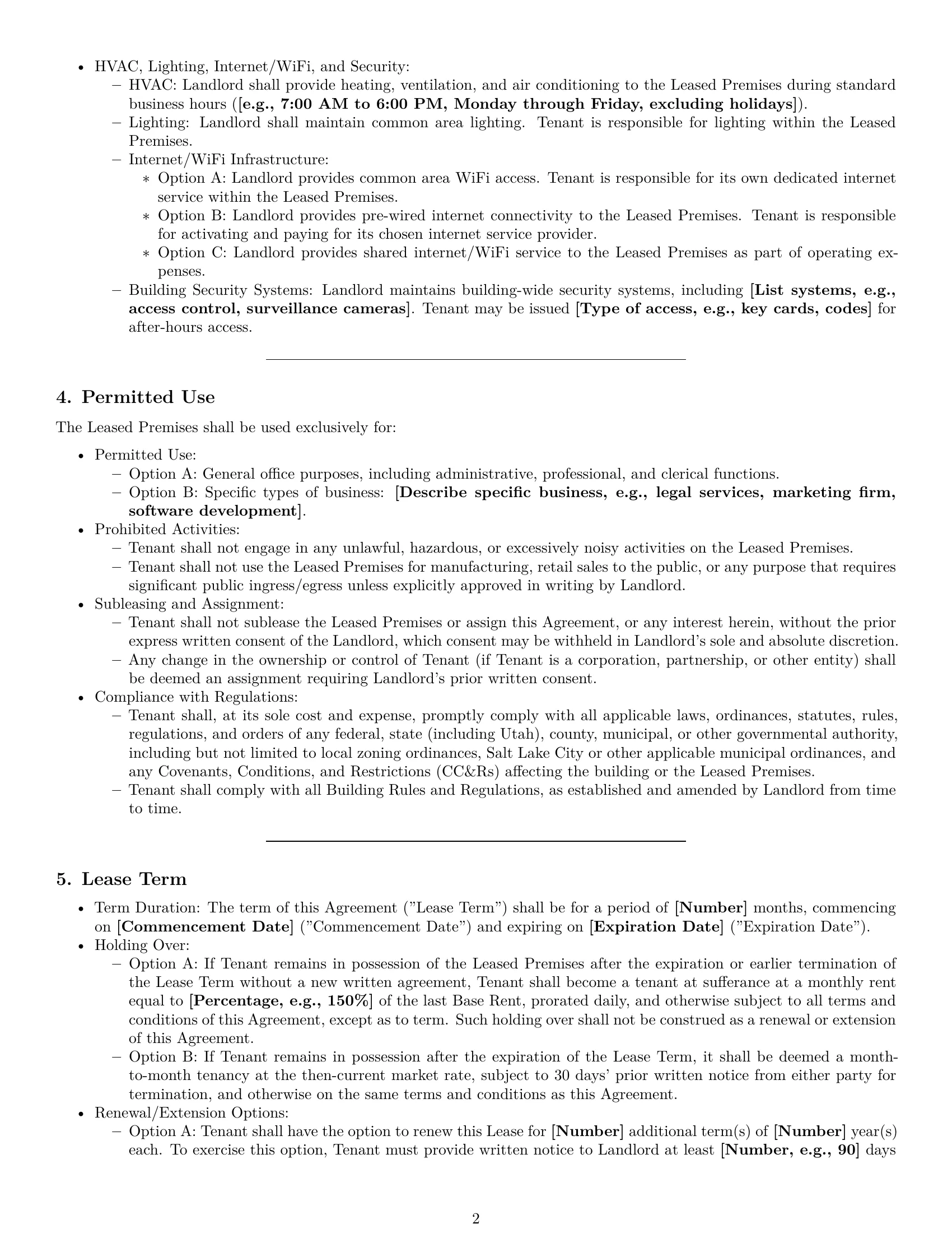 Preview page 2 of Pro Utah office lease agreement template