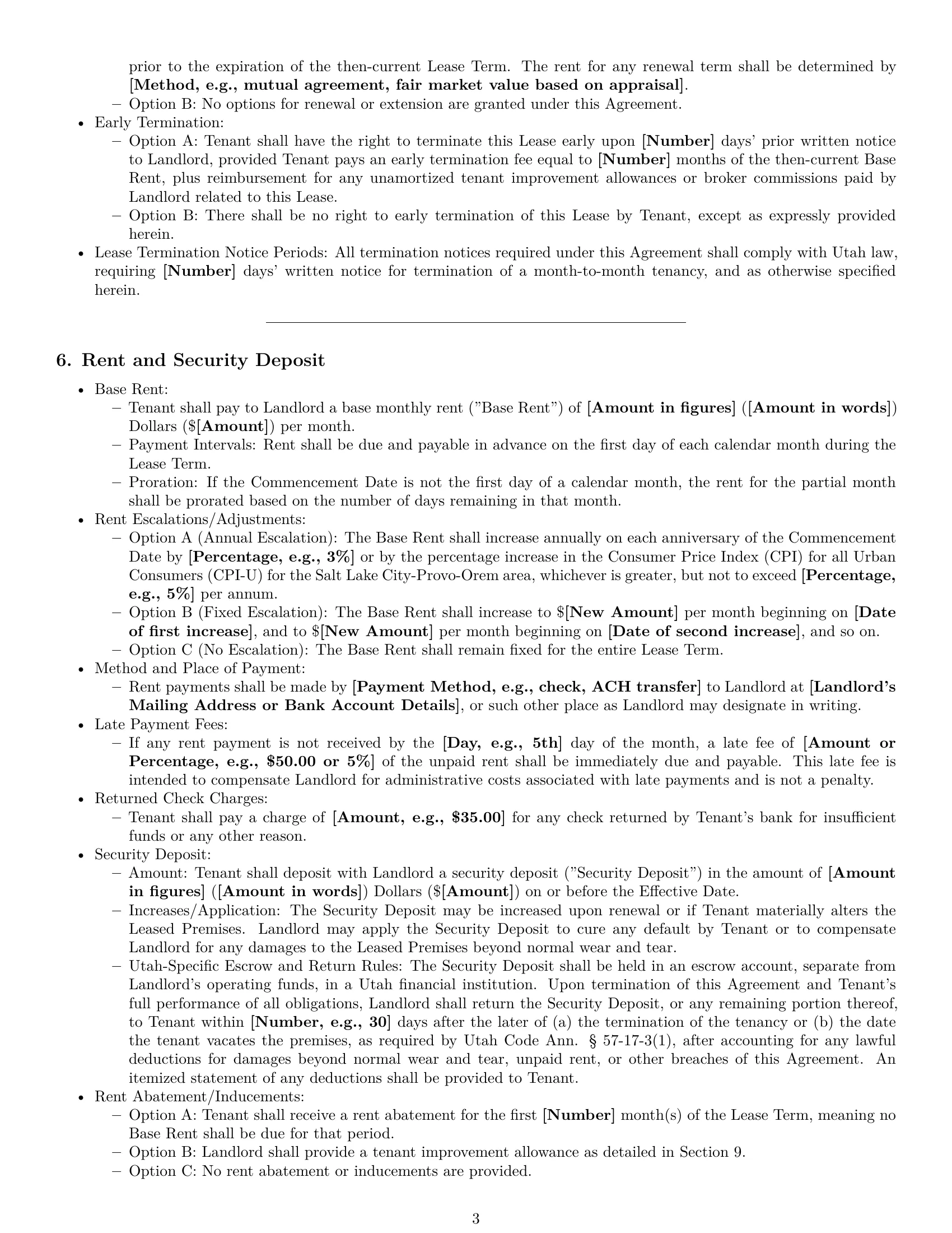 Preview page 3 of Pro Utah office lease agreement template