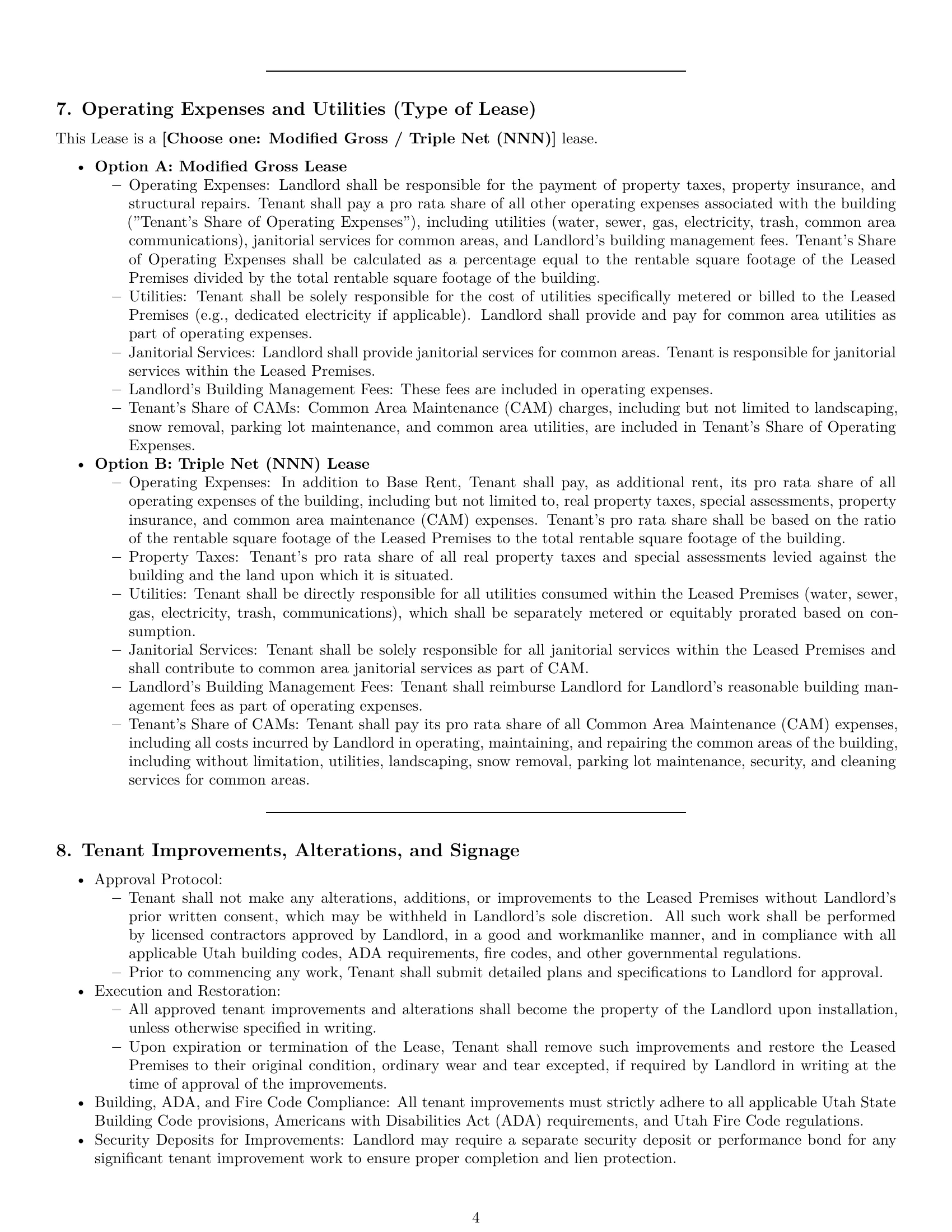Preview page 4 of Pro Utah office lease agreement template