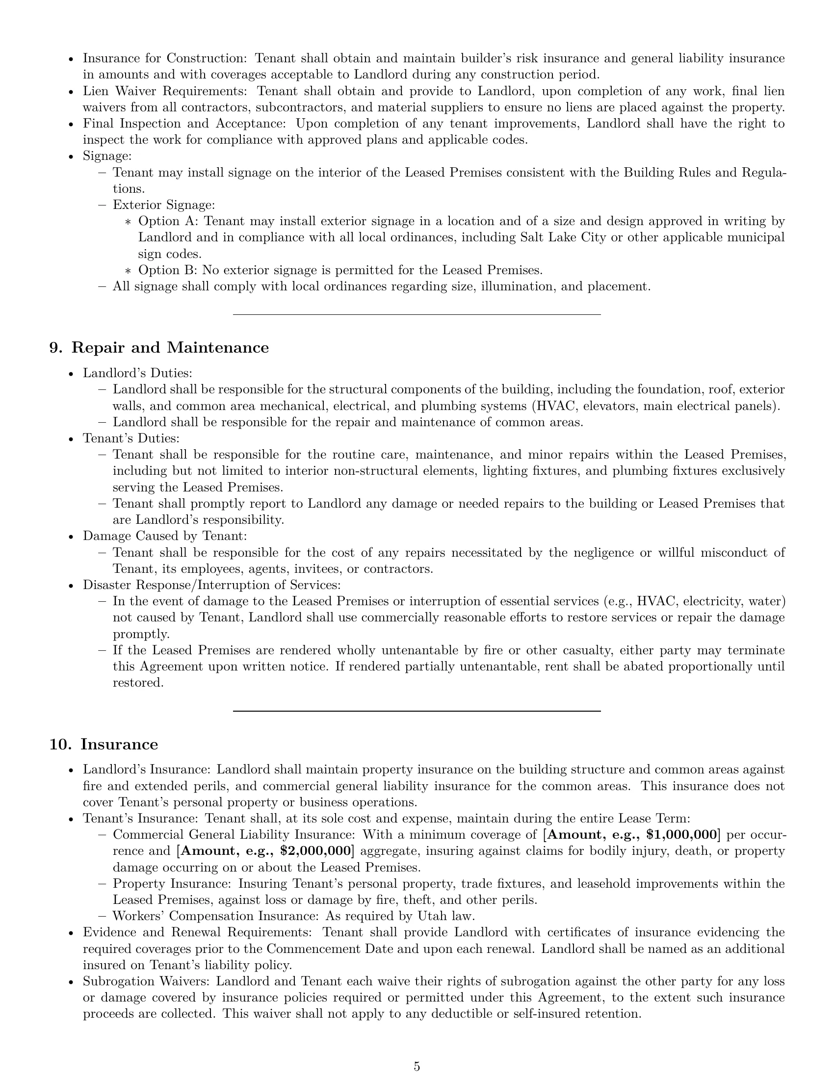 Preview page 5 of Pro Utah office lease agreement template