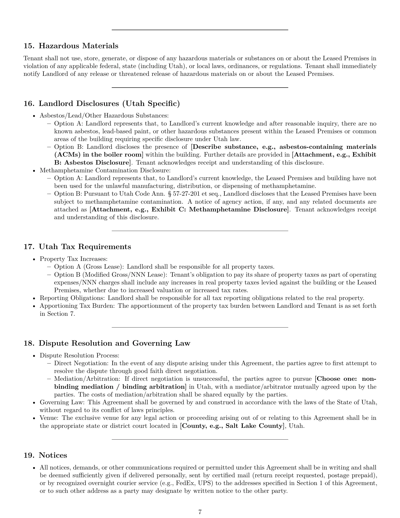 Preview page 7 of Pro Utah office lease agreement template