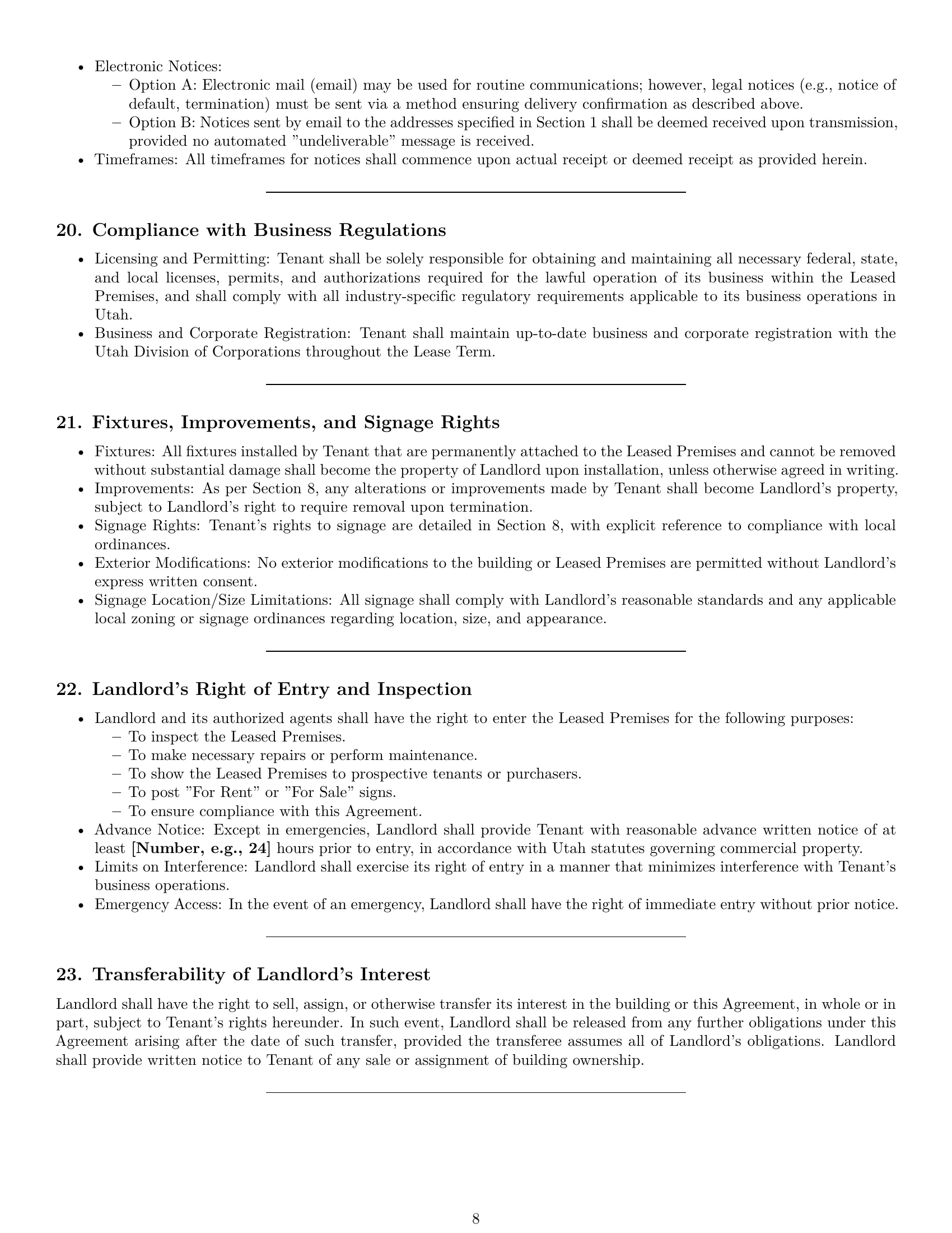 Preview page 8 of Pro Utah office lease agreement template