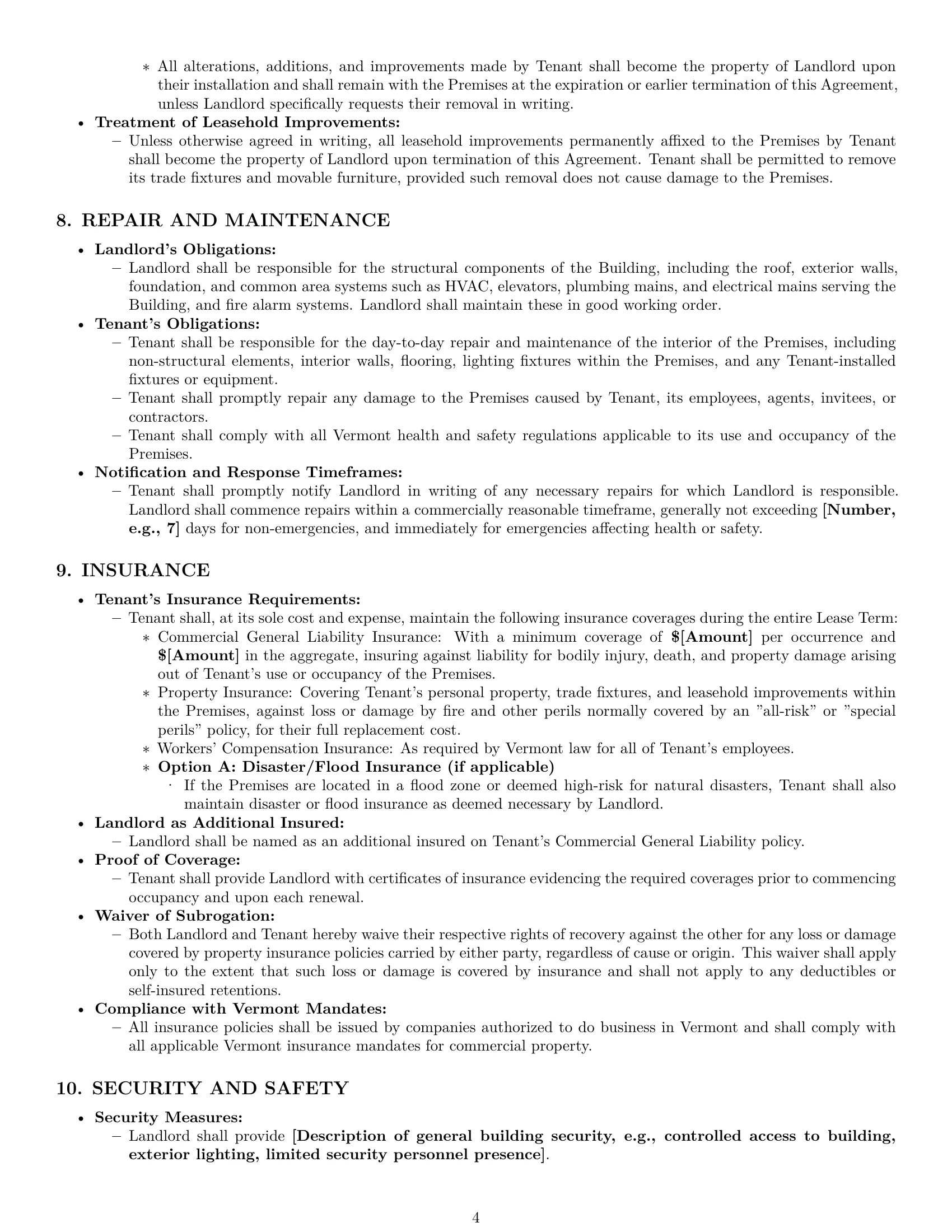Preview page 4 of Pro Vermont office lease agreement template