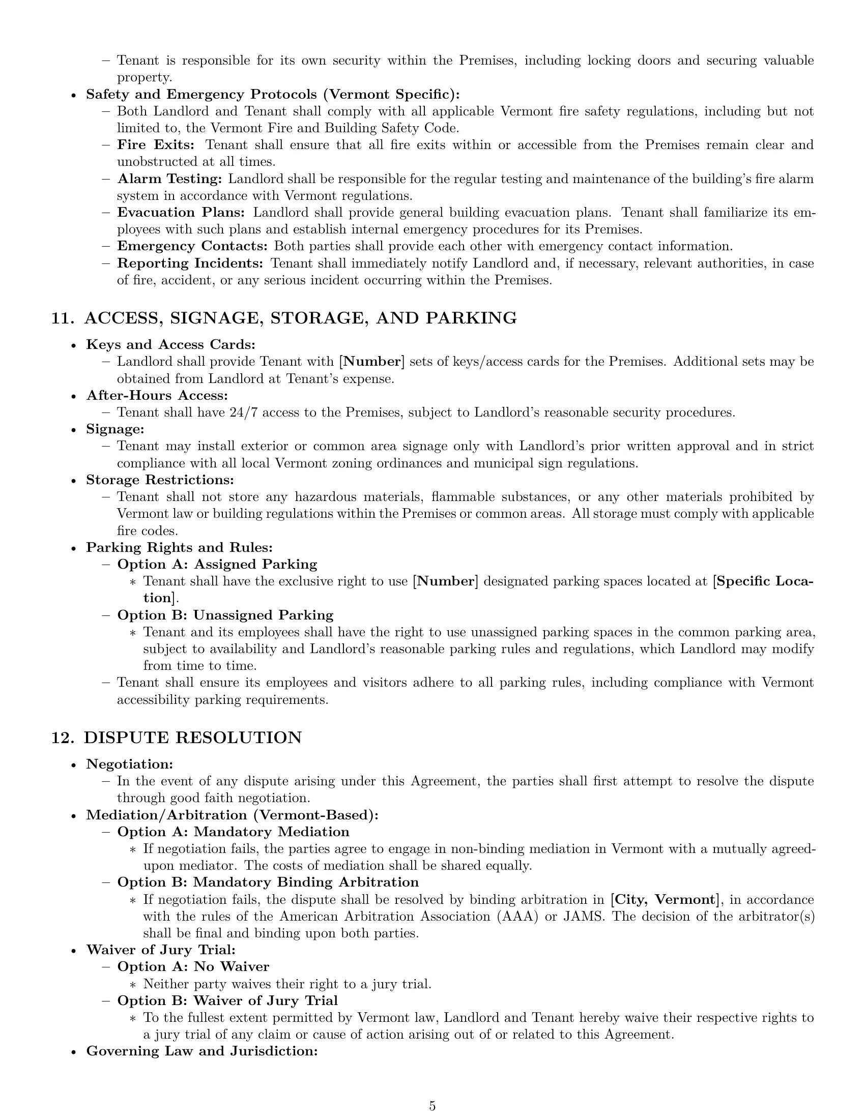 Preview page 5 of Pro Vermont office lease agreement template