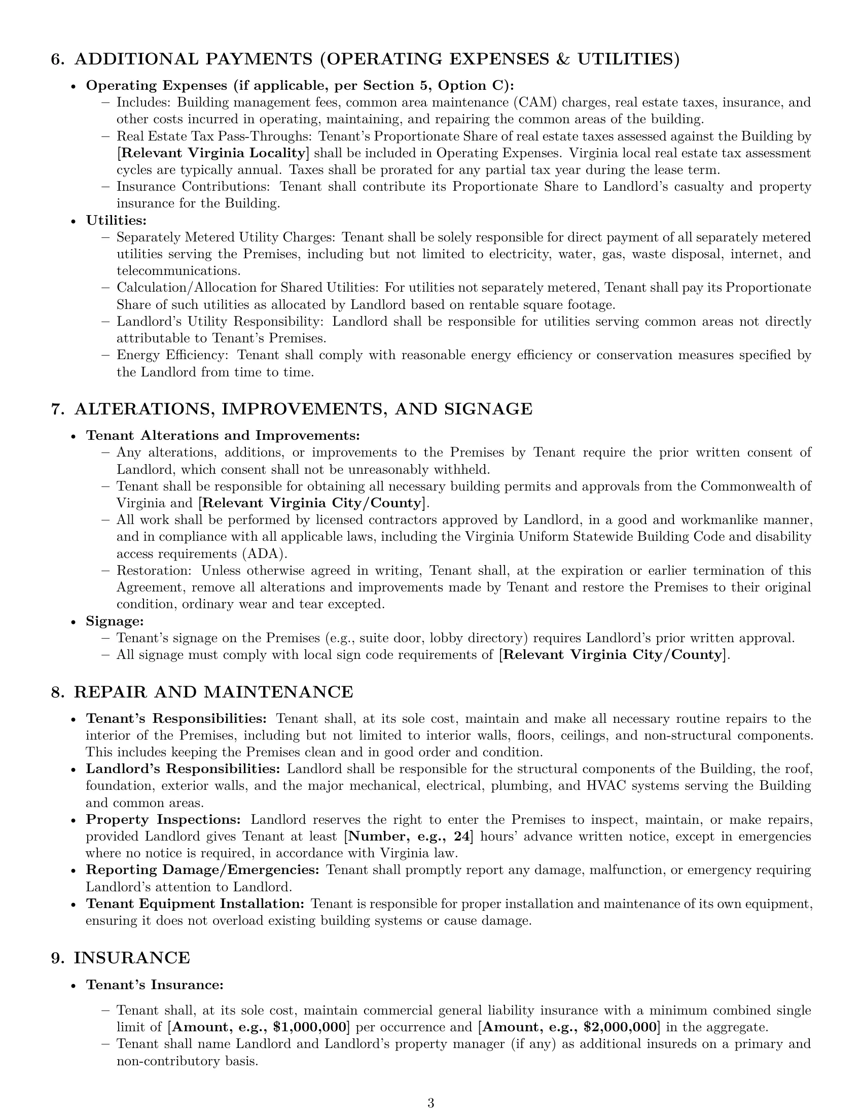 Preview page 3 of Pro Virginia office lease agreement template