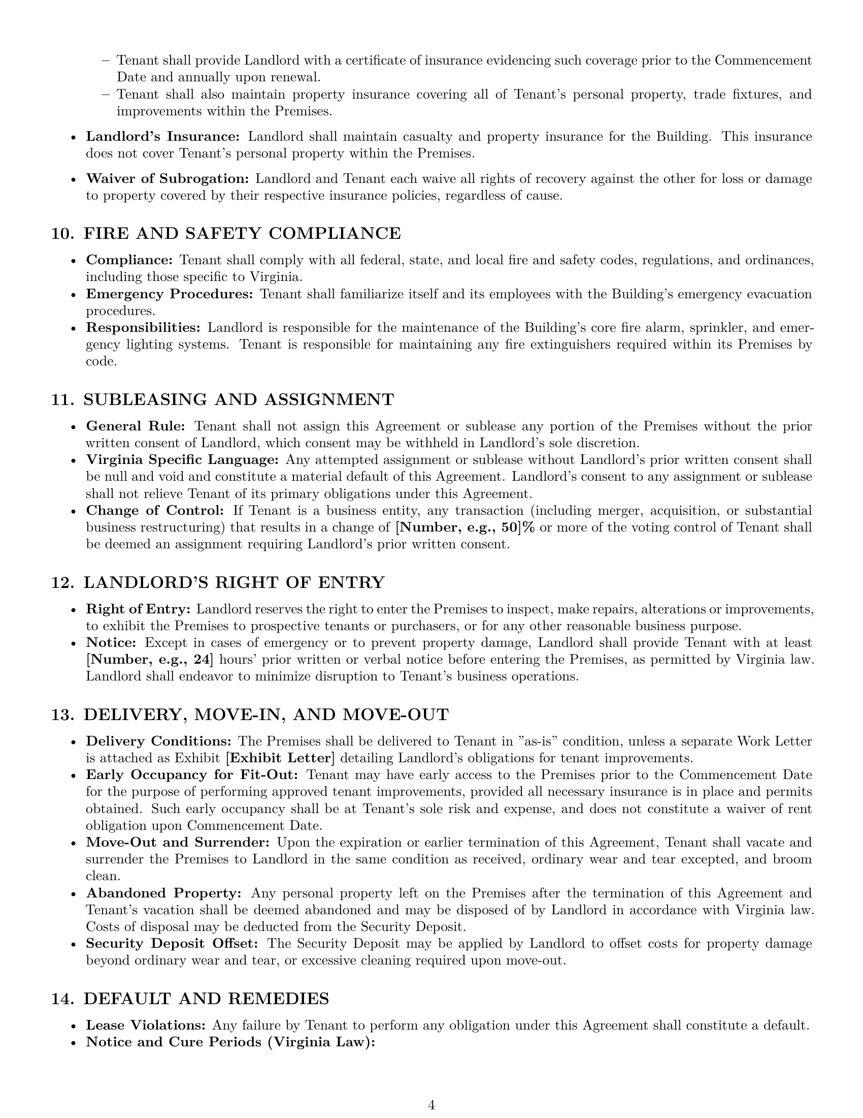 Preview page 4 of Pro Virginia office lease agreement template
