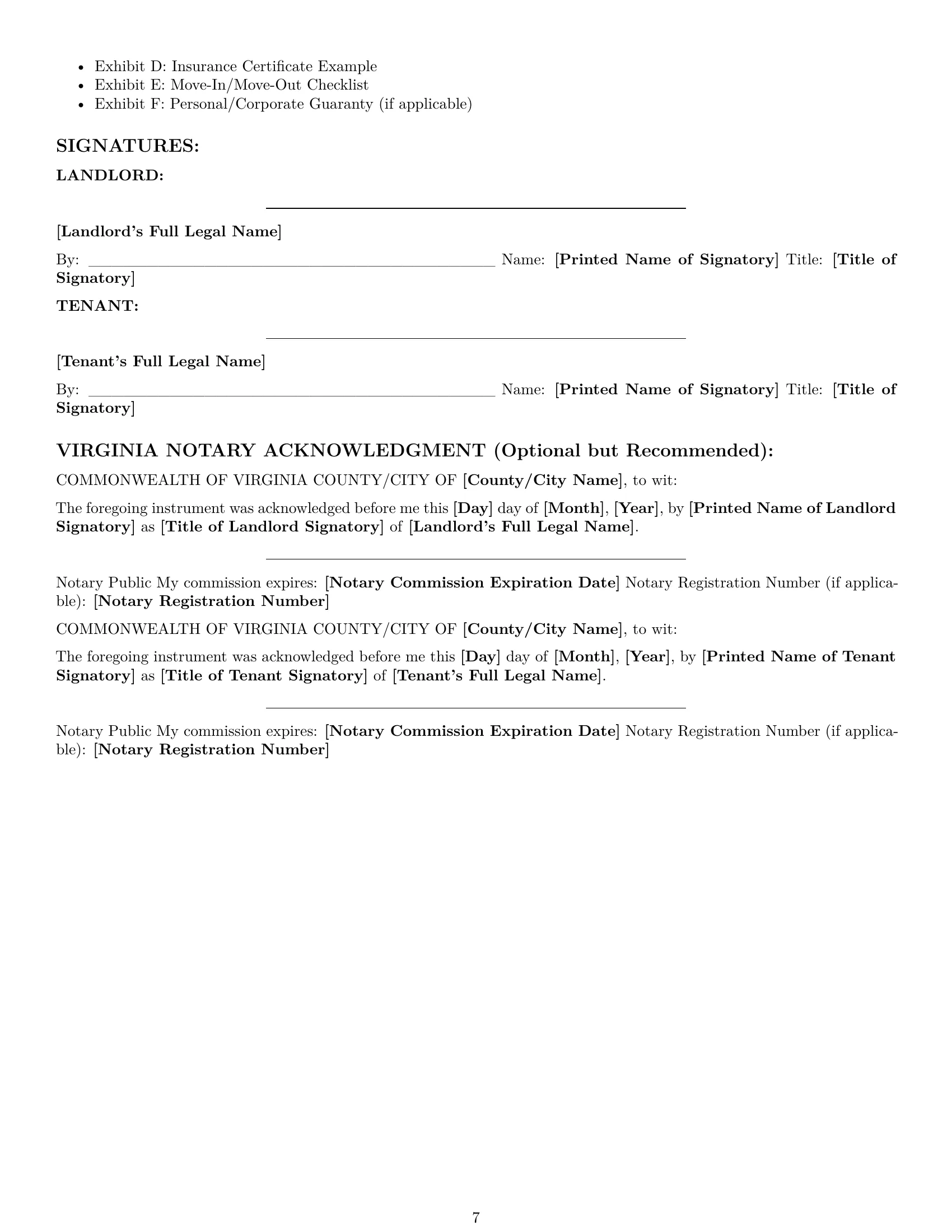 Preview page 7 of Pro Virginia office lease agreement template