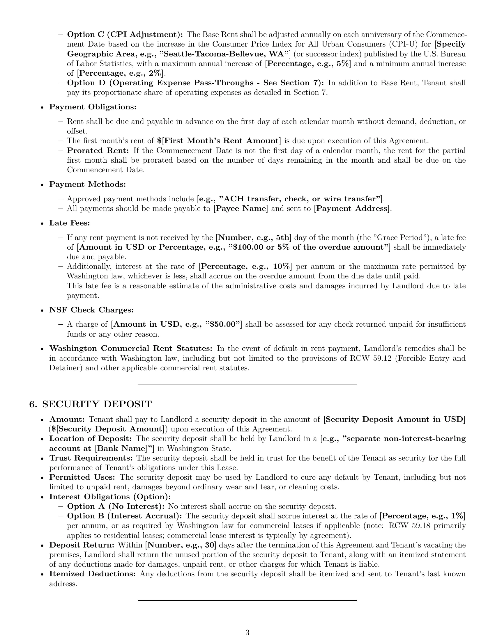 Preview page 3 of Pro Washington office lease agreement template