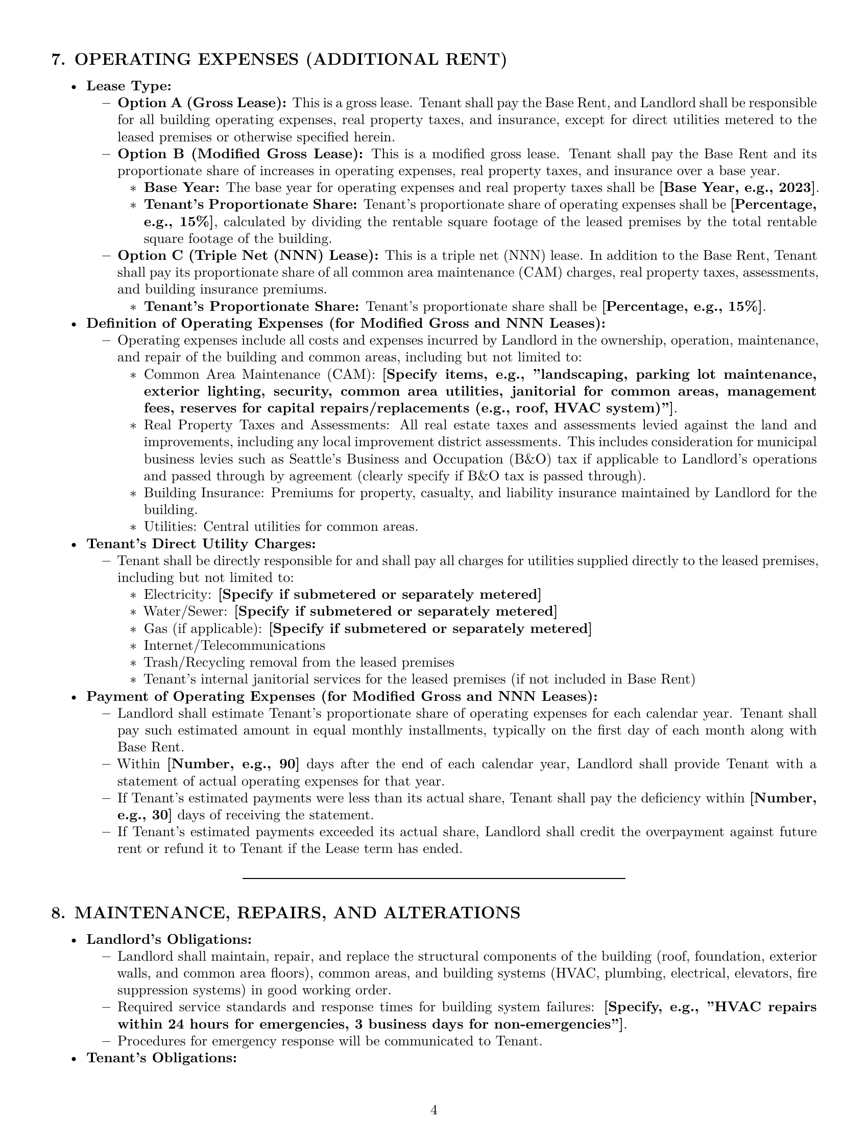Preview page 4 of Pro Washington office lease agreement template