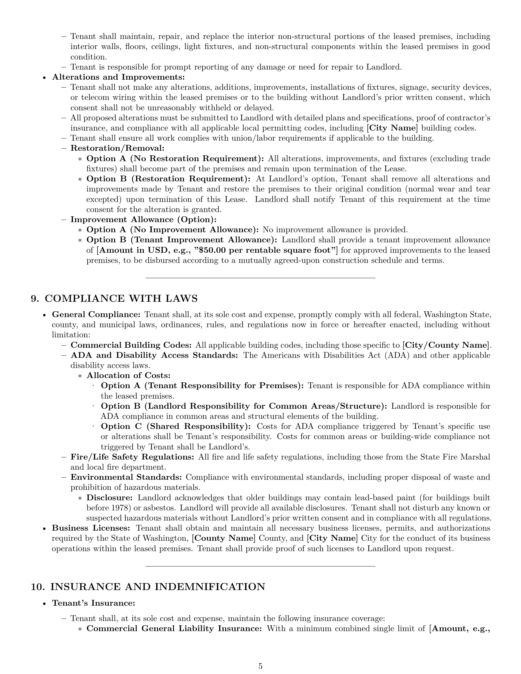 Preview page 5 of Pro Washington office lease agreement template