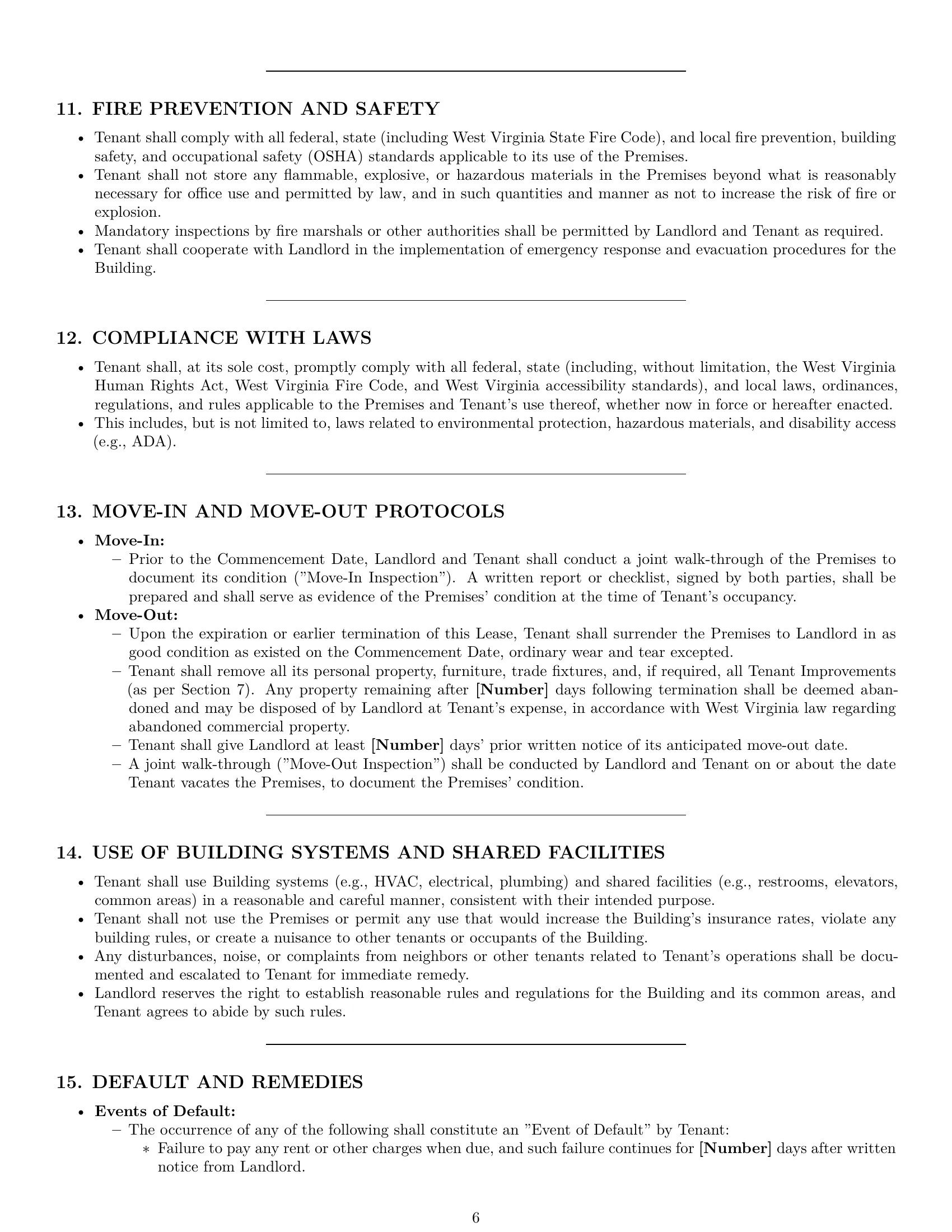 Preview page 6 of Pro West Virginia office lease agreement template