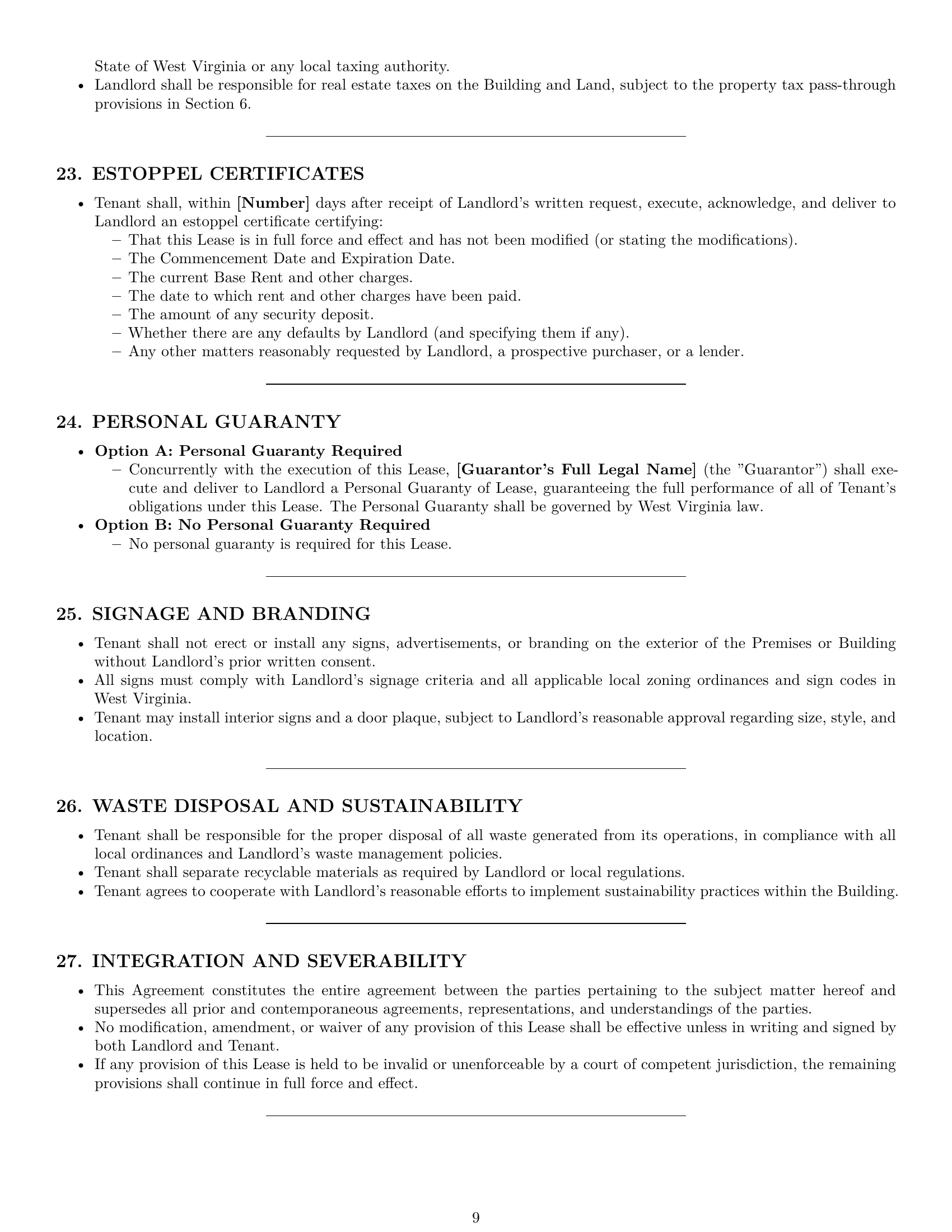 Preview page 9 of Pro West Virginia office lease agreement template