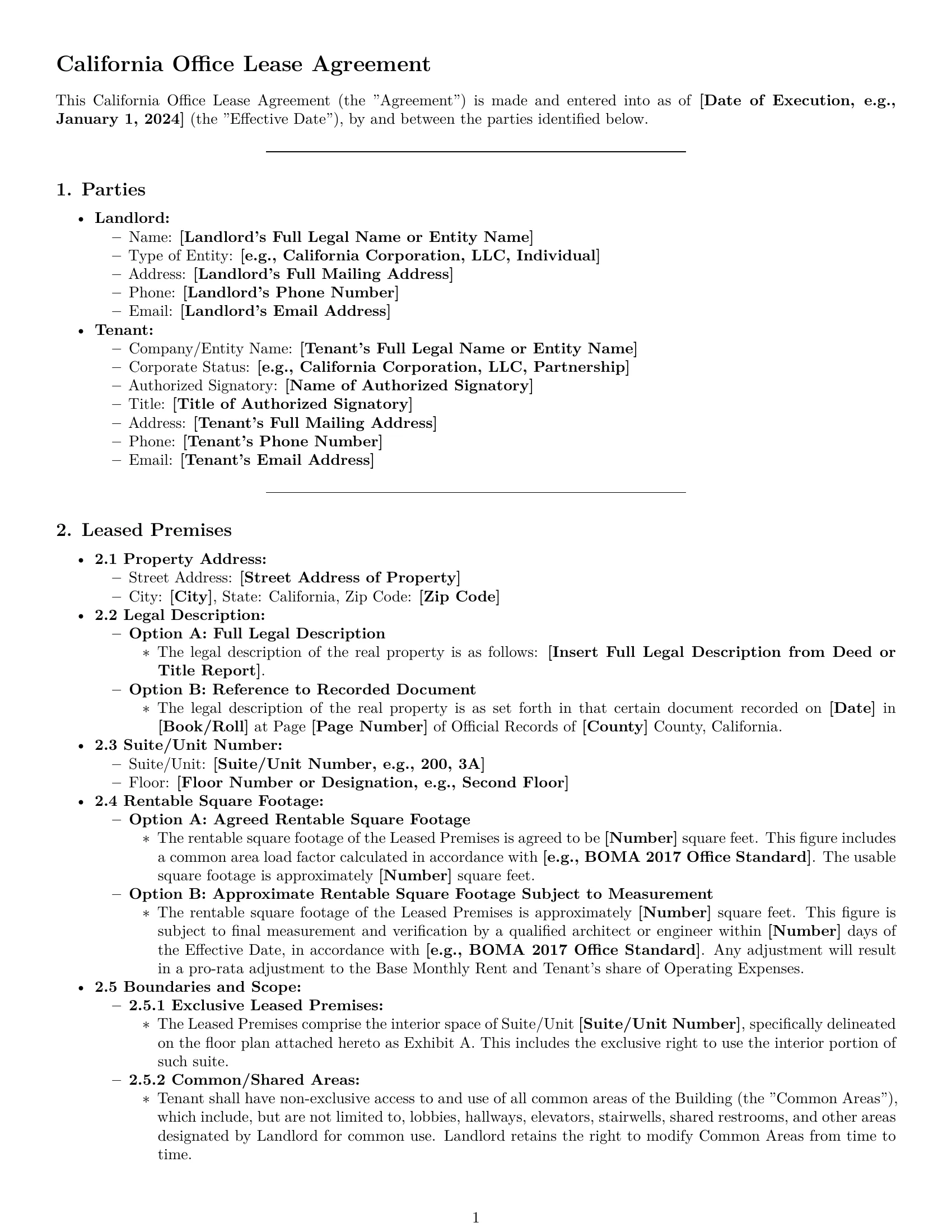 Preview page 1 of Pro California office lease agreement template