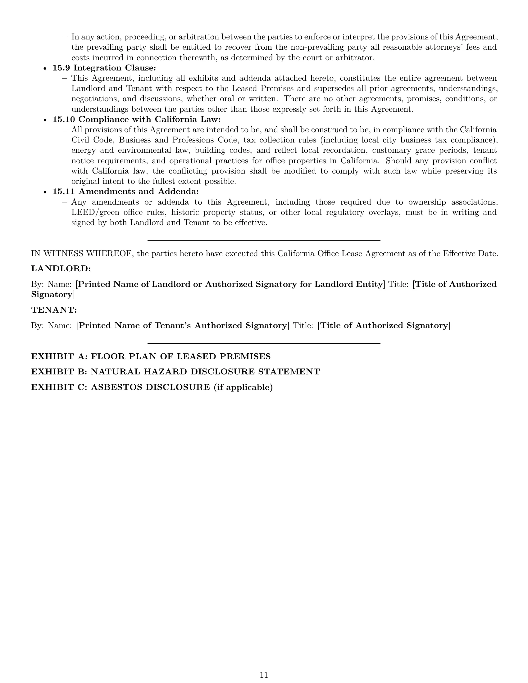 Preview page 11 of Pro California office lease agreement template