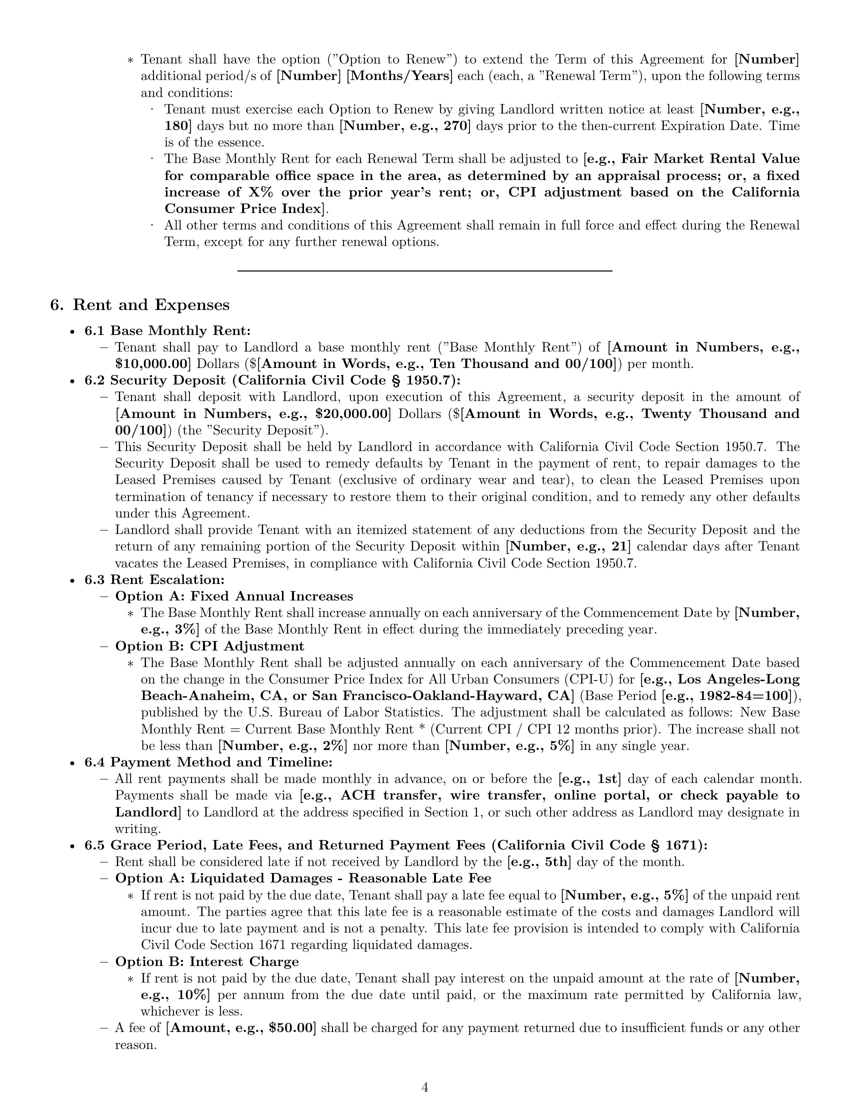 Preview page 4 of Pro California office lease agreement template