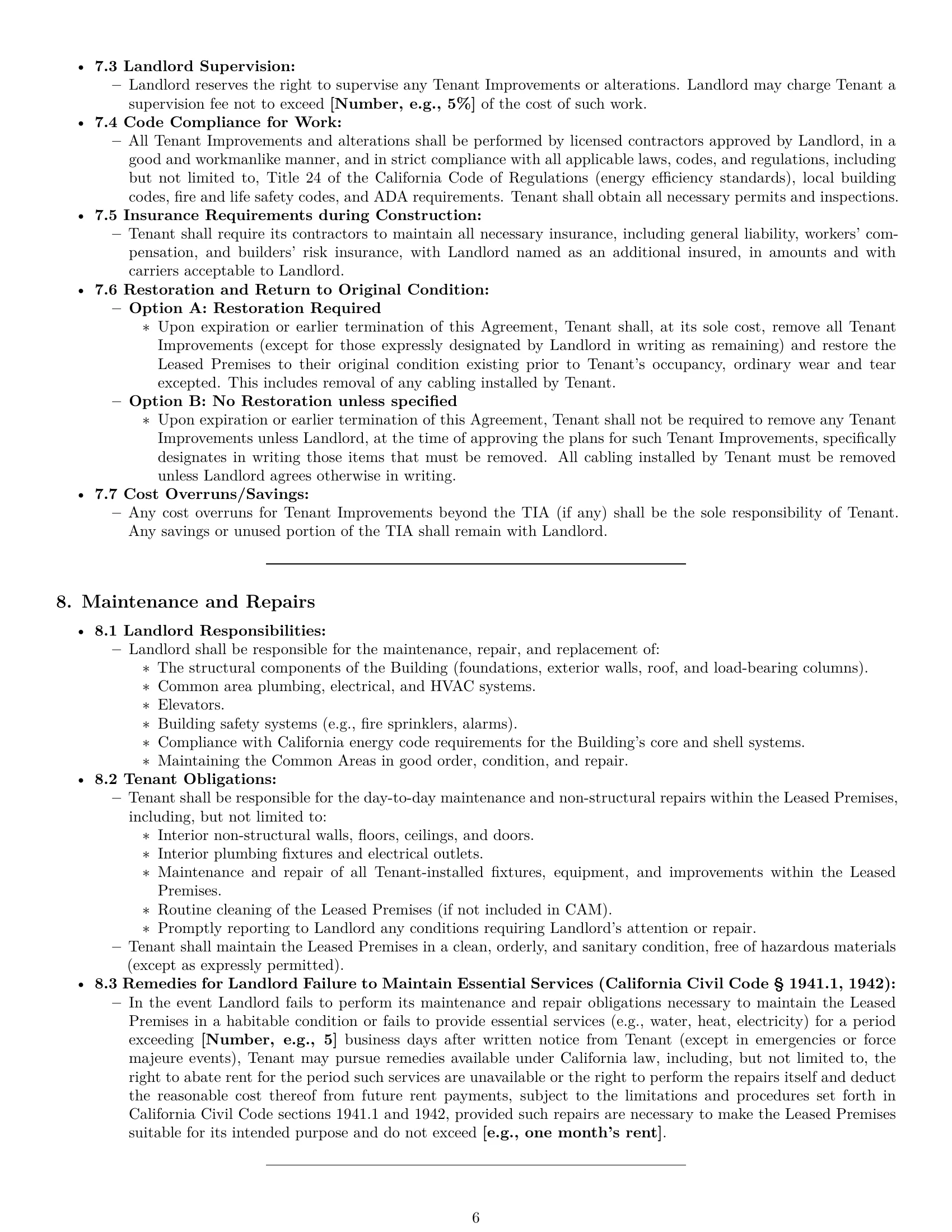 Preview page 6 of Pro California office lease agreement template