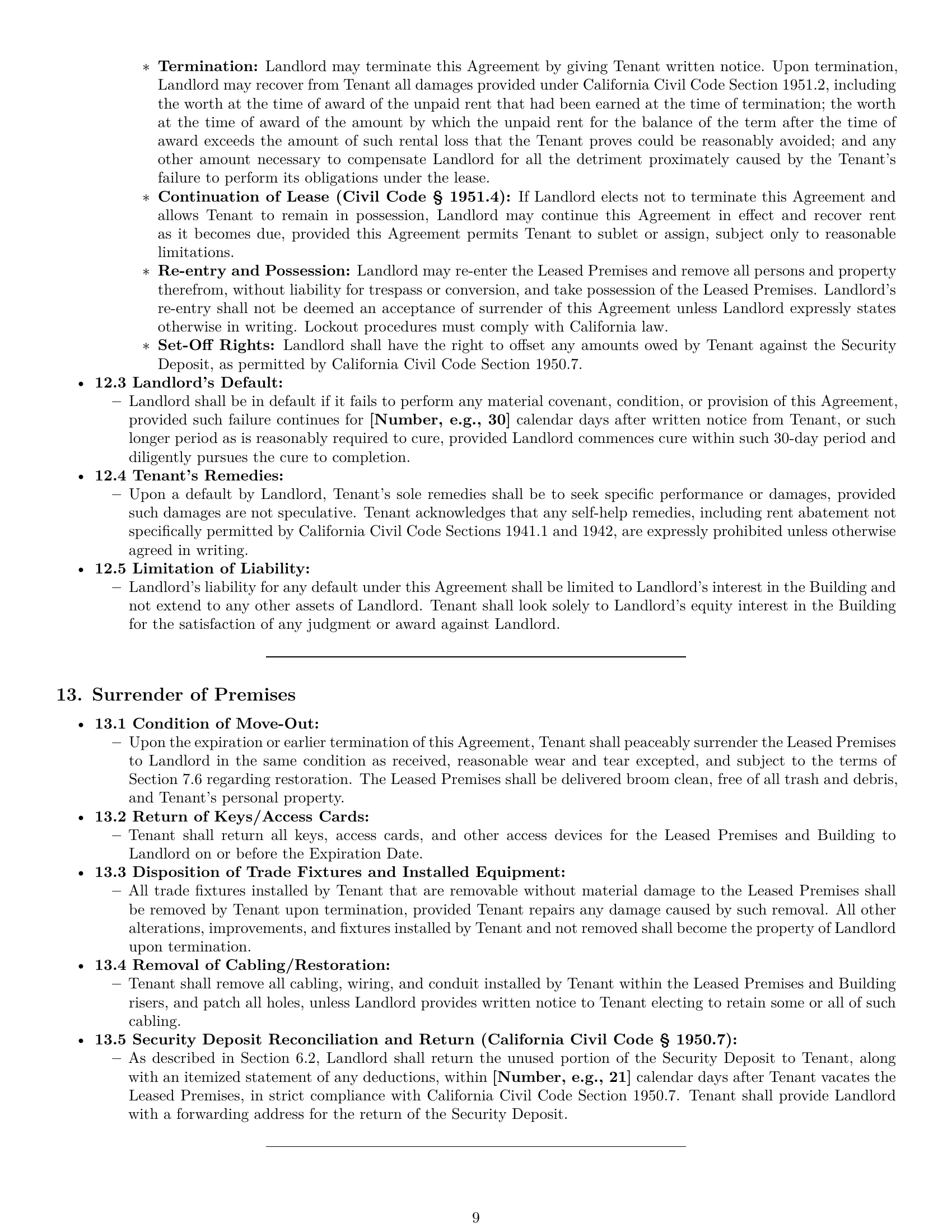 Preview page 9 of Pro California office lease agreement template