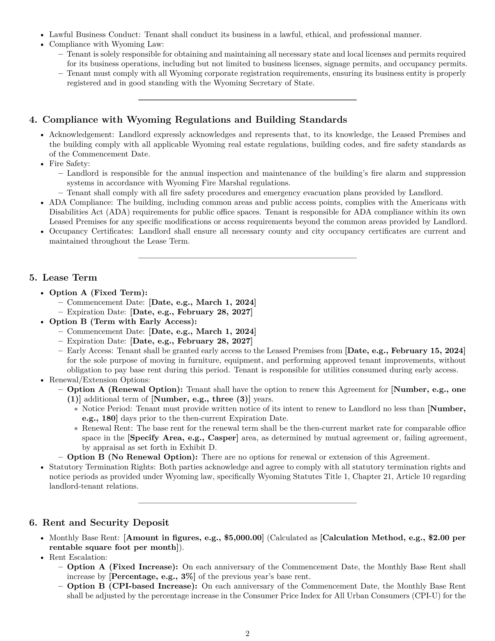 Preview page 2 of Pro Wyoming office lease agreement template