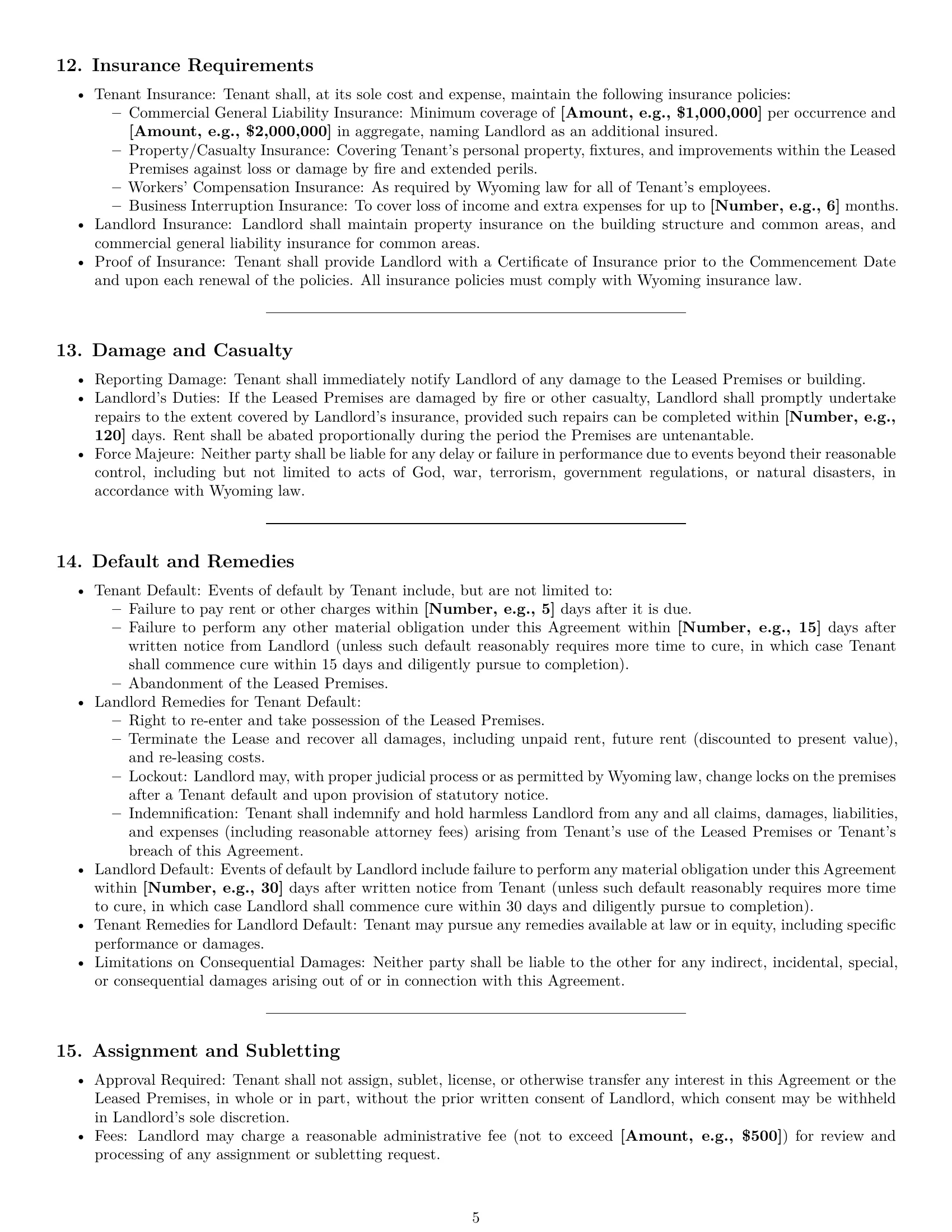 Preview page 5 of Pro Wyoming office lease agreement template