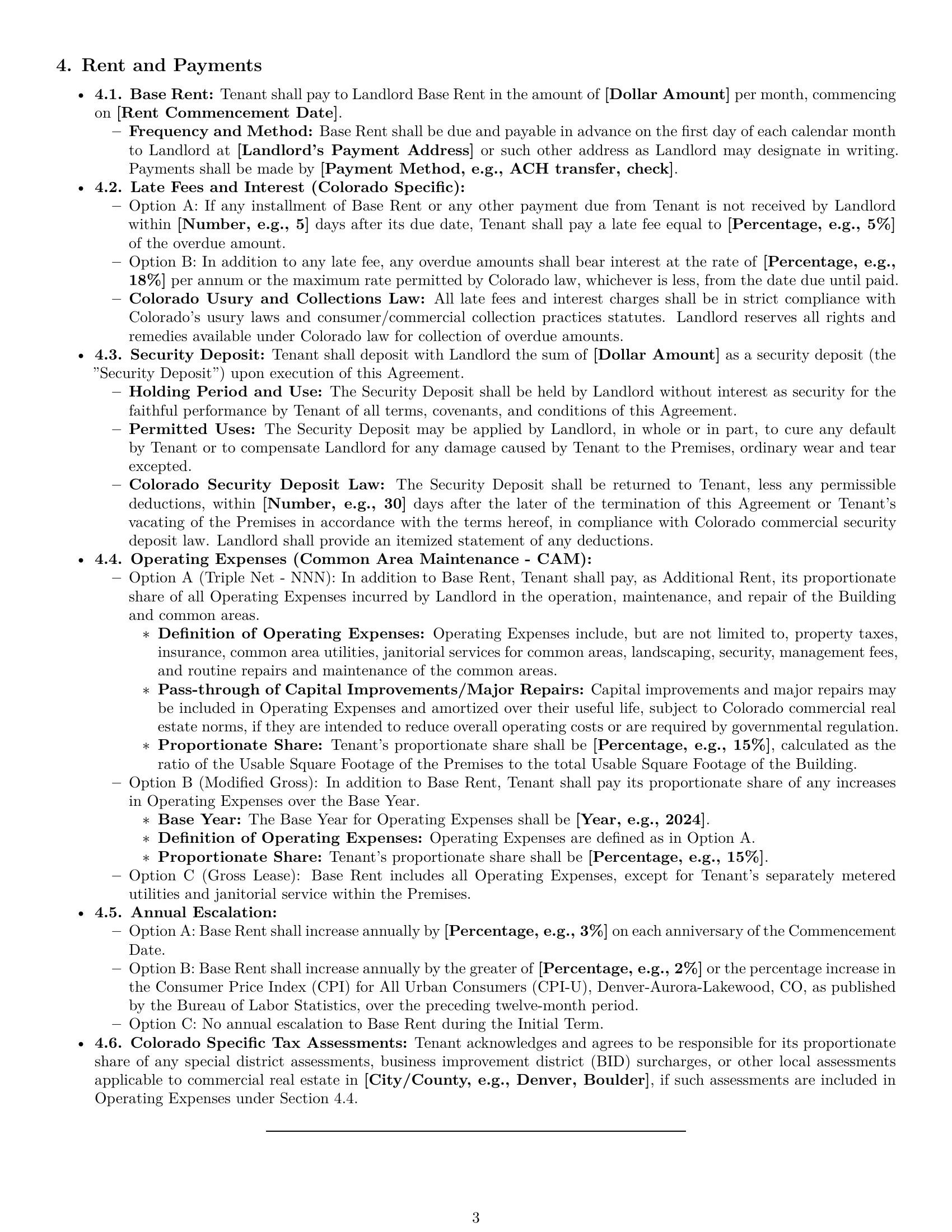 Preview page 3 of Pro Colorado office lease agreement template