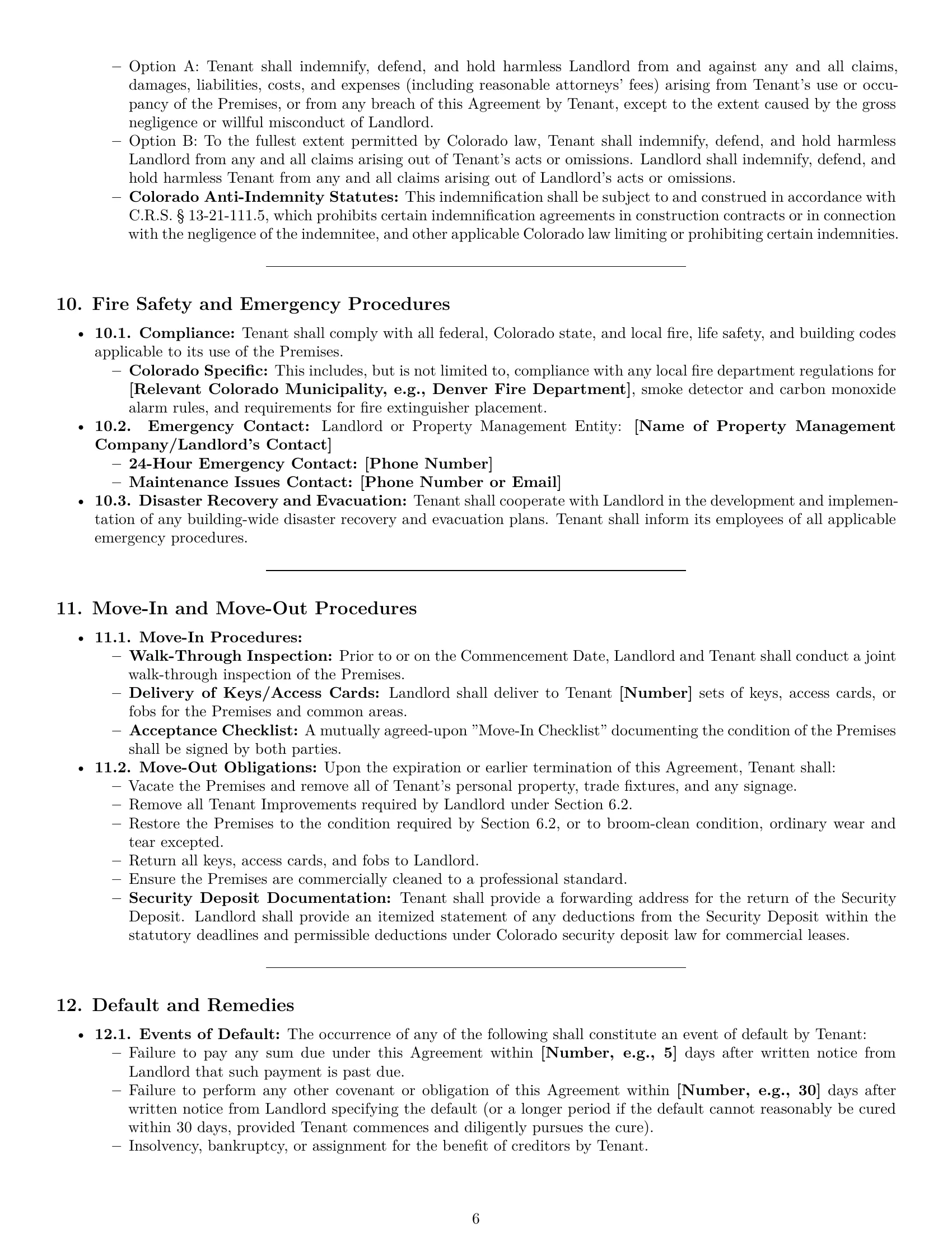 Preview page 6 of Pro Colorado office lease agreement template
