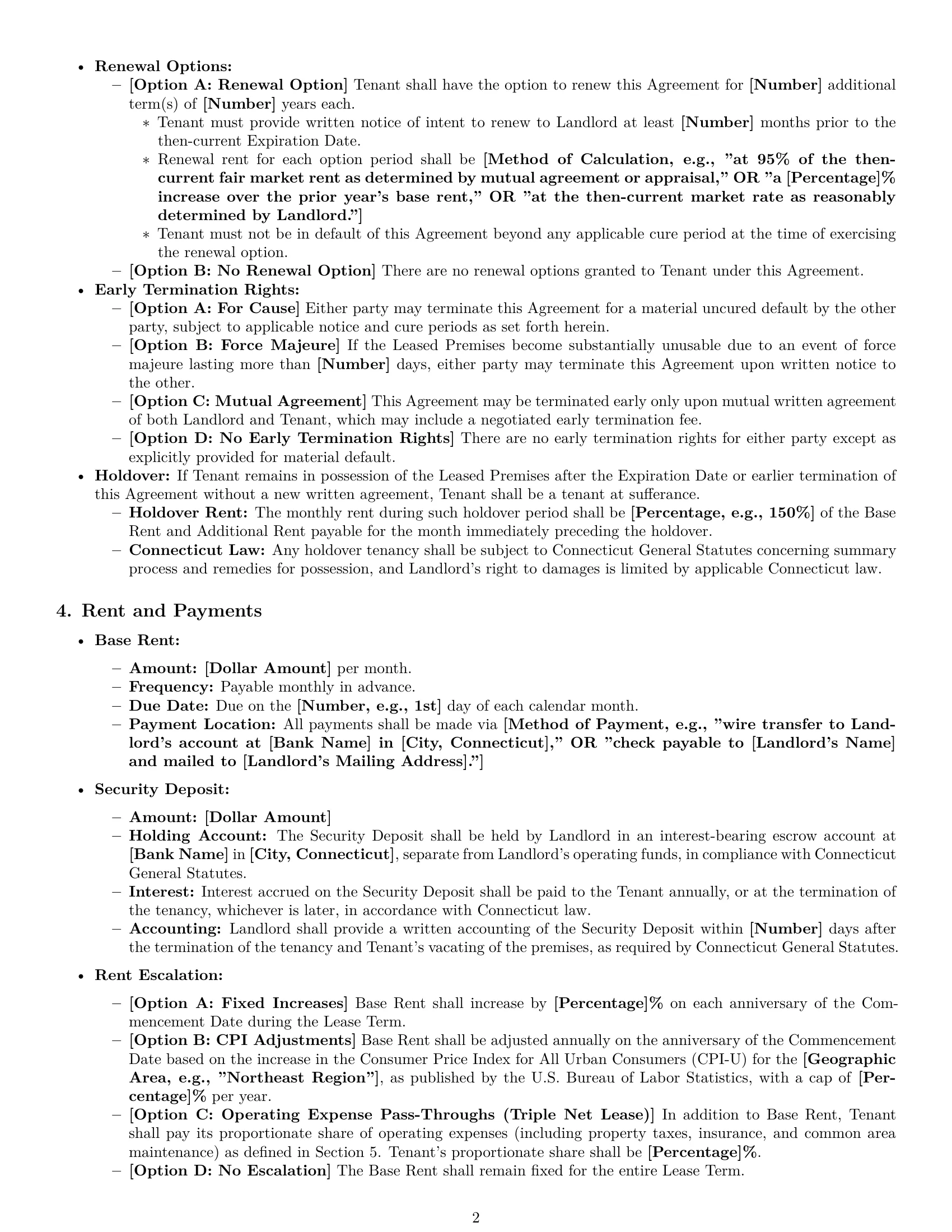 Preview page 2 of Pro Connecticut office lease agreement template