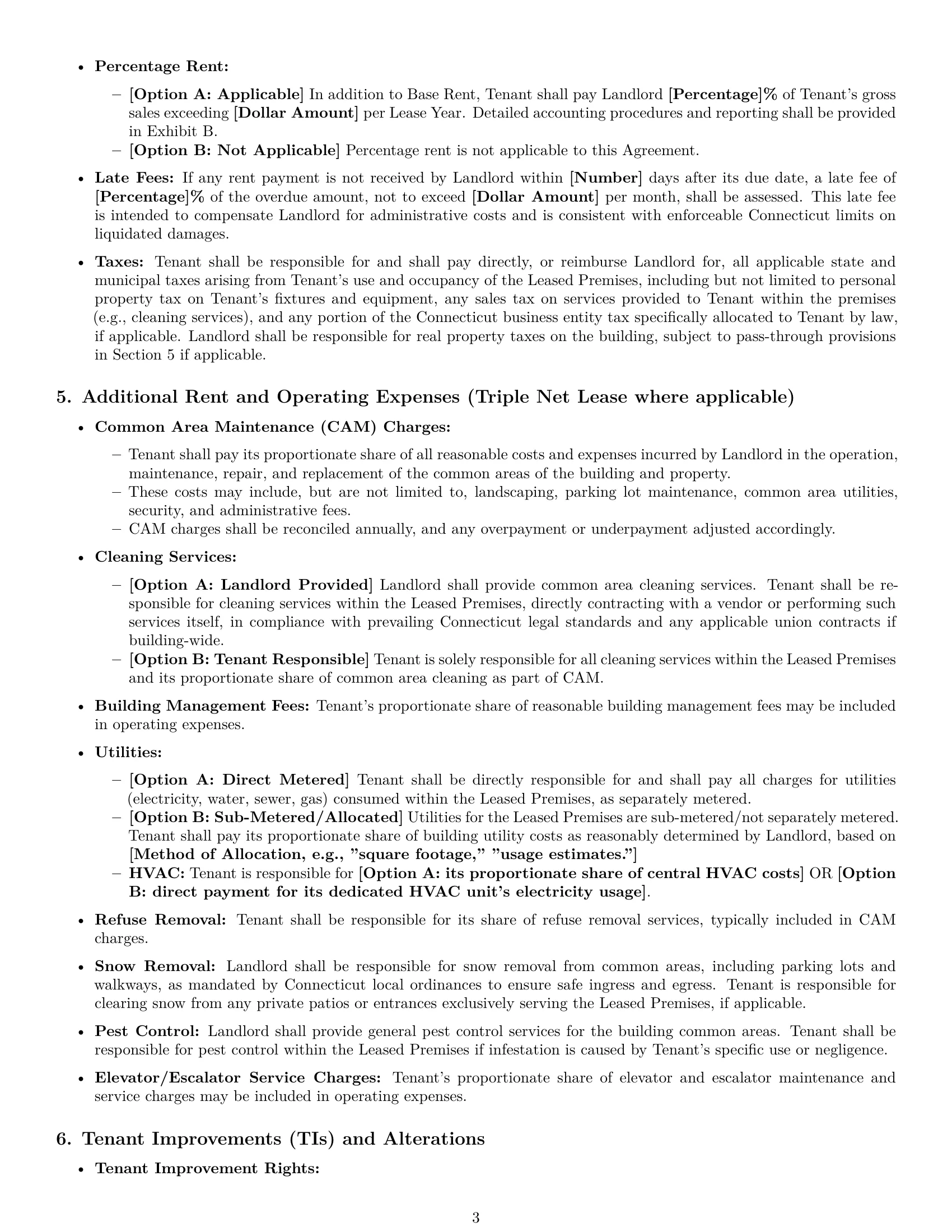 Preview page 3 of Pro Connecticut office lease agreement template