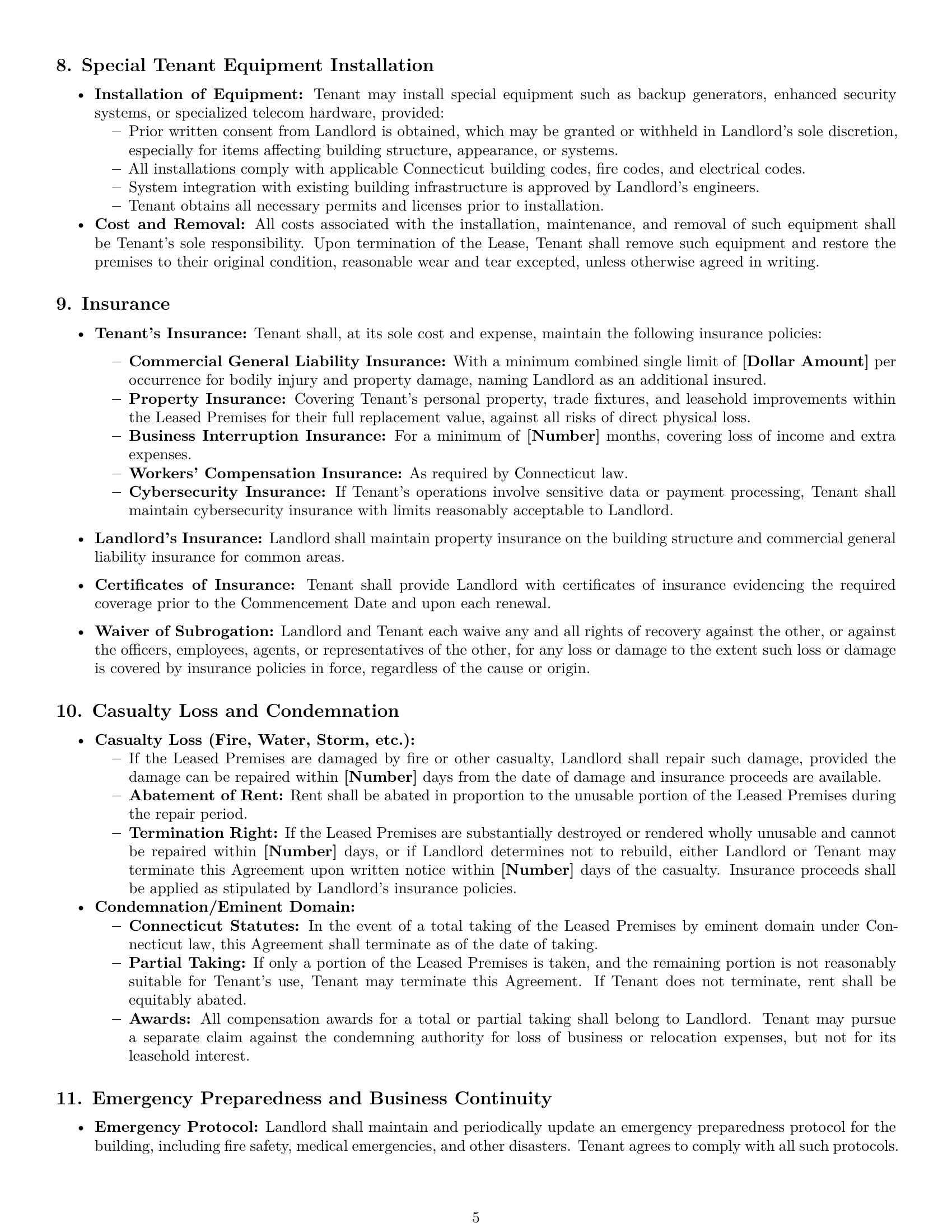 Preview page 5 of Pro Connecticut office lease agreement template